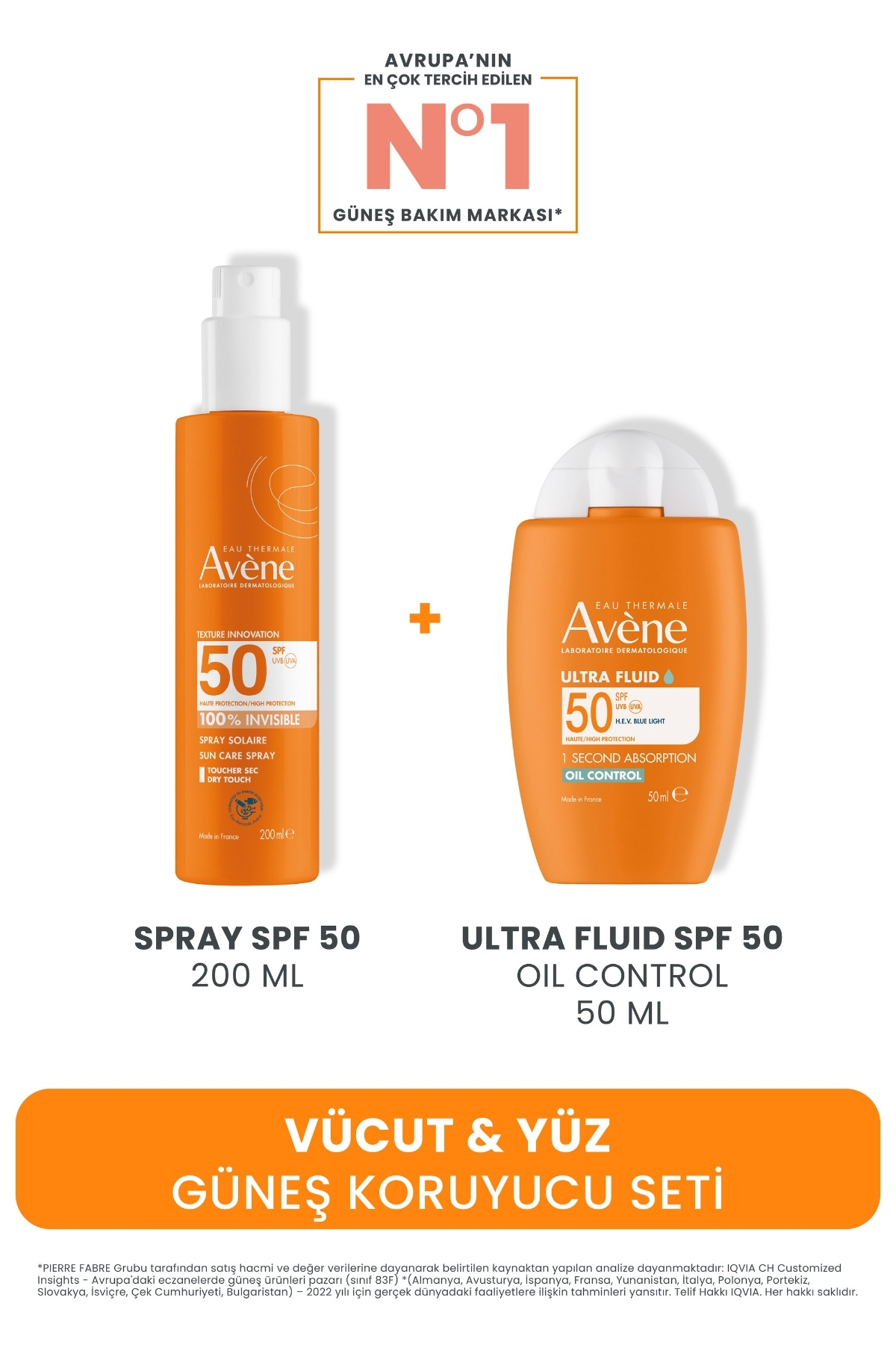 Avene Vücut & Yüz Güneş Koruyucu Seti (Spray Spf 50 200 ML + Ultra Fluid Spf 50 Oil Control 50 ML)
