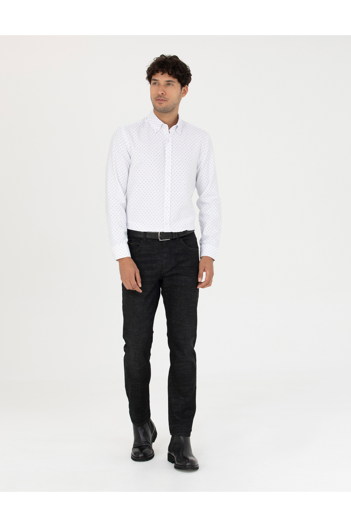 پیر کاردین شلوار جین مشکی اسلیم فیت 50277930-VR046