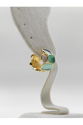 Nsl Jewels YEŞİL SEDEFLİ HALKA KÜPE 14K