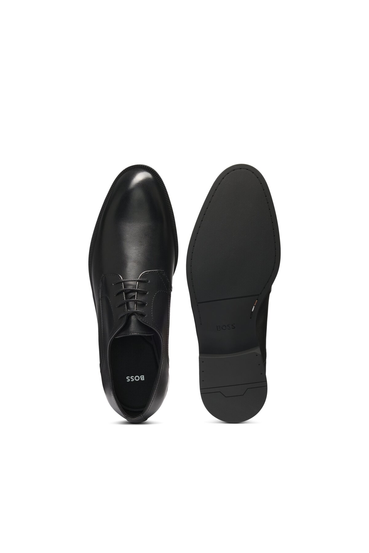 BOSS  Çift dikiş detaylı deri Derby ayakkabılar - Görsel 4