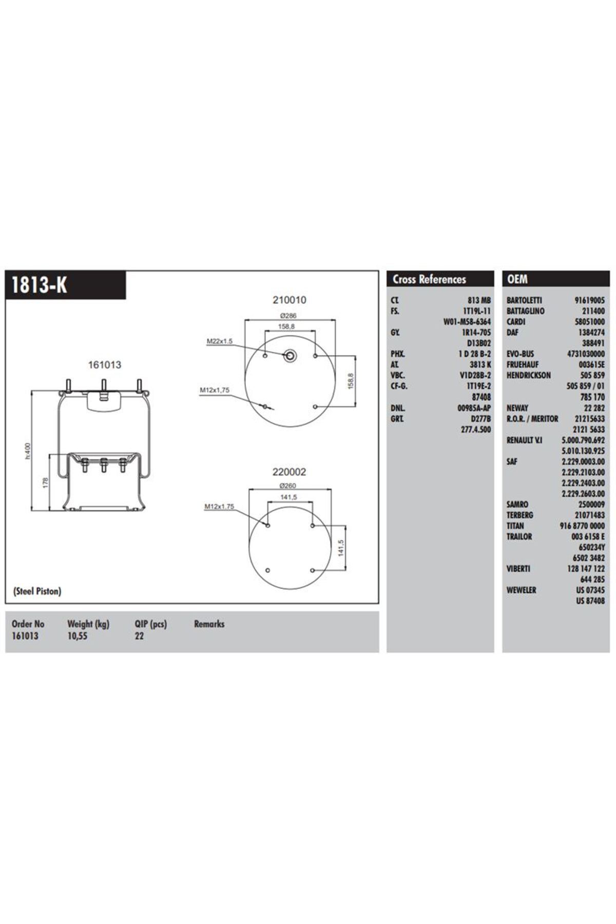 CONNECT Renault Truck Dingil Korugu Komple Metal Pistonlu Daf-Renault-Kassbohrer-Meritor-Saf - MD 18