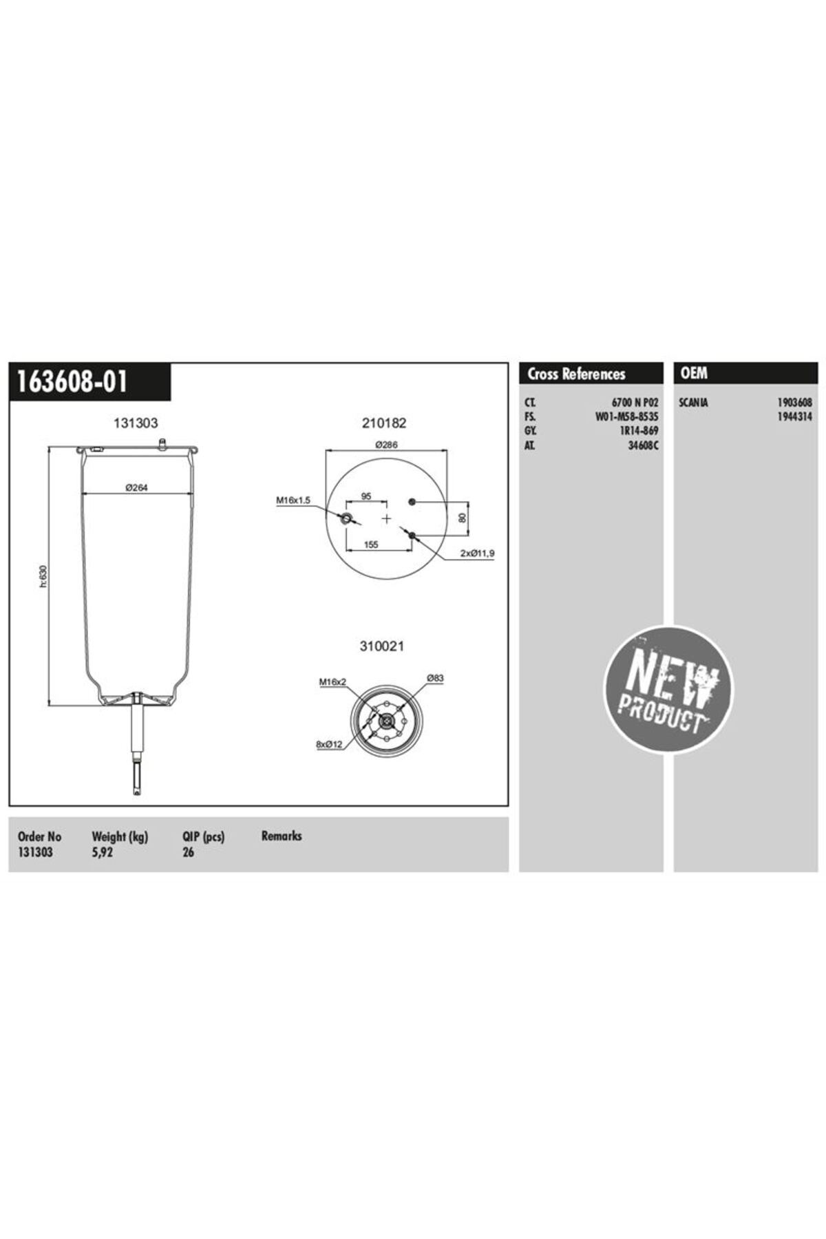 CONNECT Scanıa Truck Dingil Korugu Pistonsuz Scanıa P.g.r.t.-Seri 04> - MD 163608-01