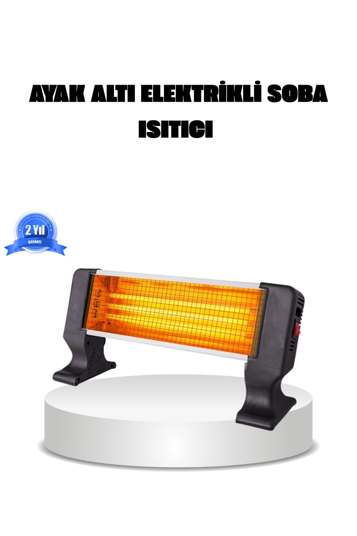 TeknomAVM 1200 Watt Ayak Isıtıcı – Hızlı Isınma, 2 Yıl Garantili ve Şık Tasarım