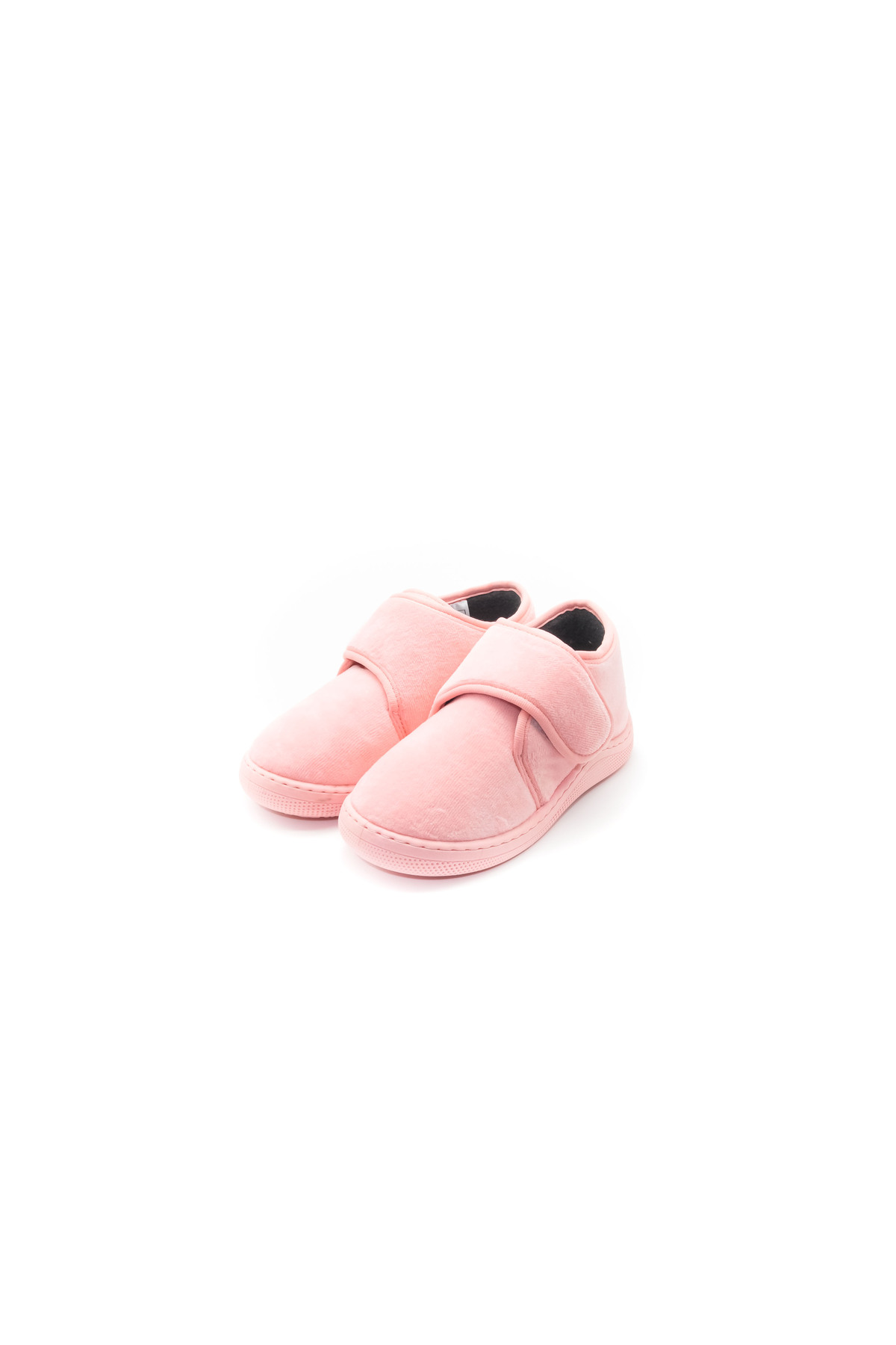 KU&PA SHOES Pas Pembe Kadife Kids Çocuk Unisex Panduf Ayakkabı Cırtlı Rahat Kaydırmaz Taban Ev Patiği KP-1001 fotoğrafı 5 (önizleme)