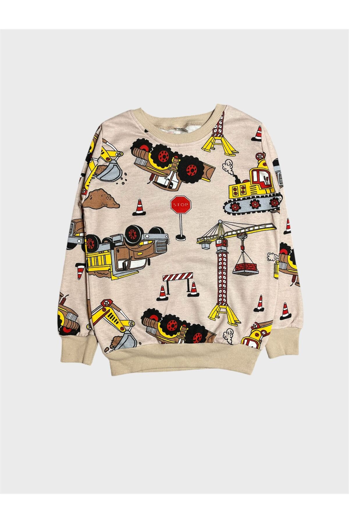 ALİŞ KİDS Erkek Çocuk Pamuklu Şardonlu Bej Rengi İş Makinesi Kamyon Desenli Uzun Kollu Kışlık Pijama Takımı fotoğrafı 4 (önizleme)