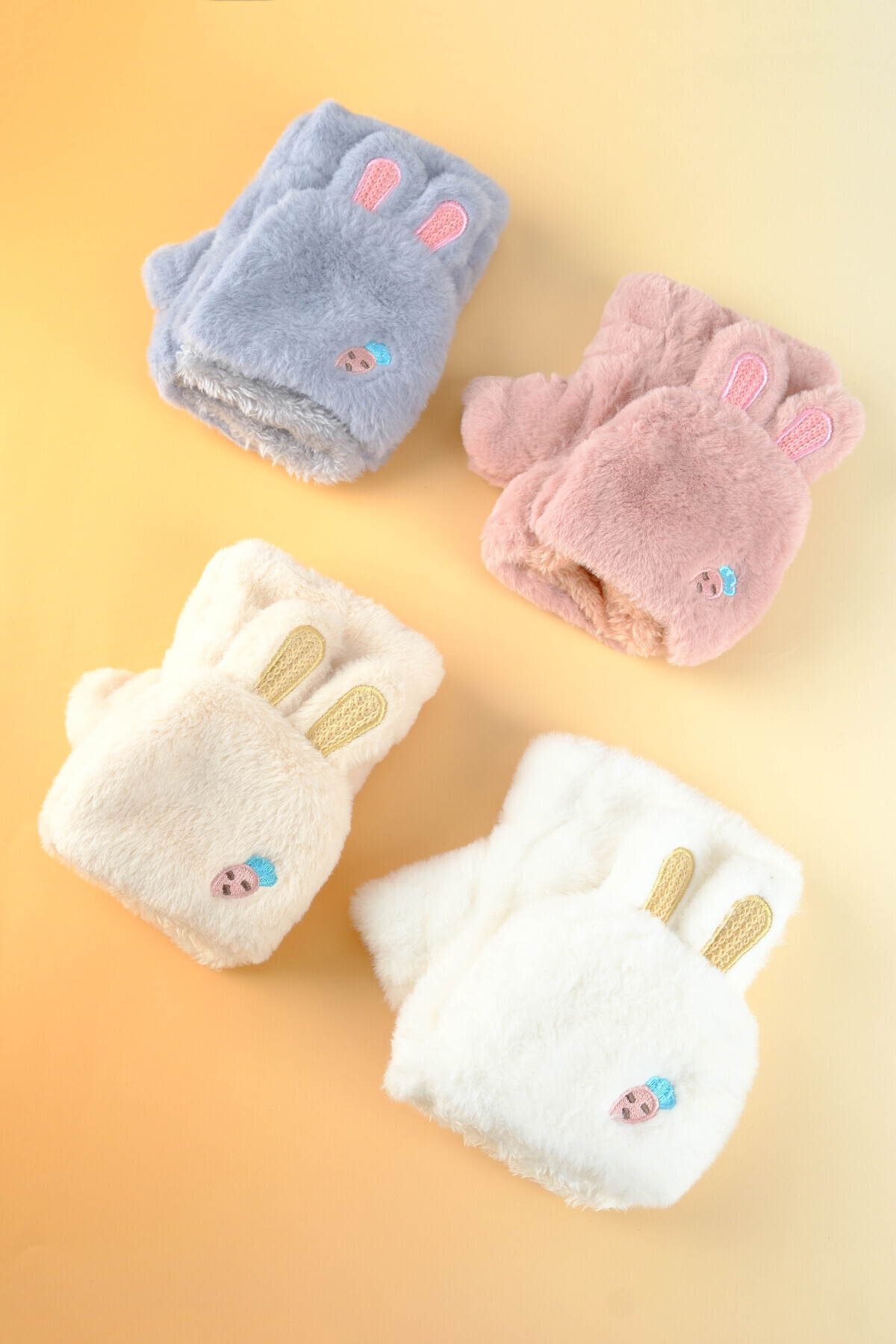 Jack Ferrero  Peluş Kürk Örgü Eldiven Peluş Parmaksız Eldiven Kış Yumuşak Sıcak Kalın Kız Erkek 7 yaş ve üzeri - Görsel 7