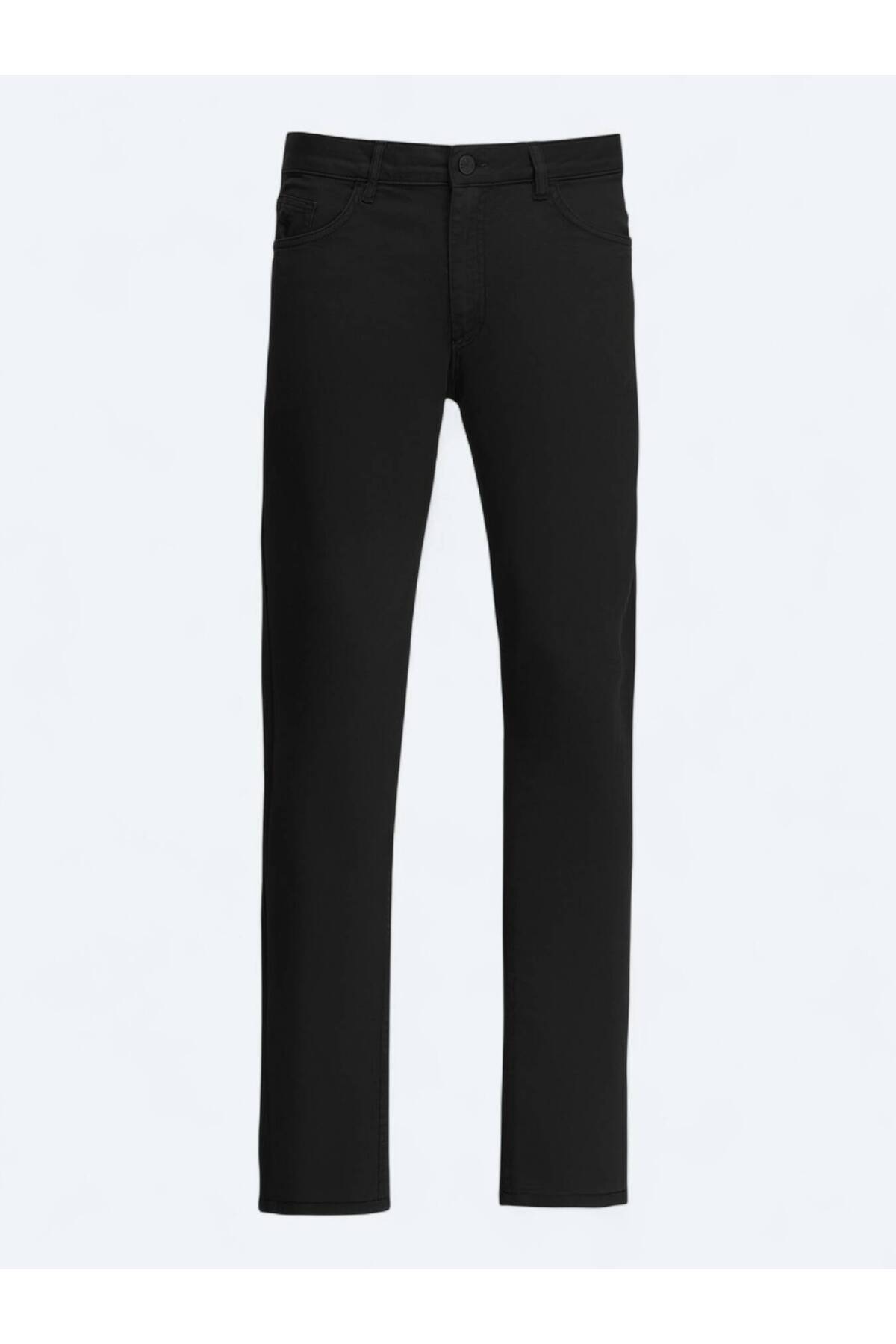 شلوار کتان ساده و راحت مشکی طرح دار Kip