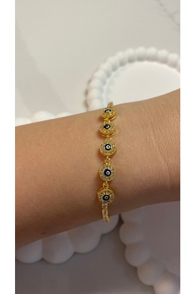 stainless steel Çelik Gold Taşlı Bileklik
