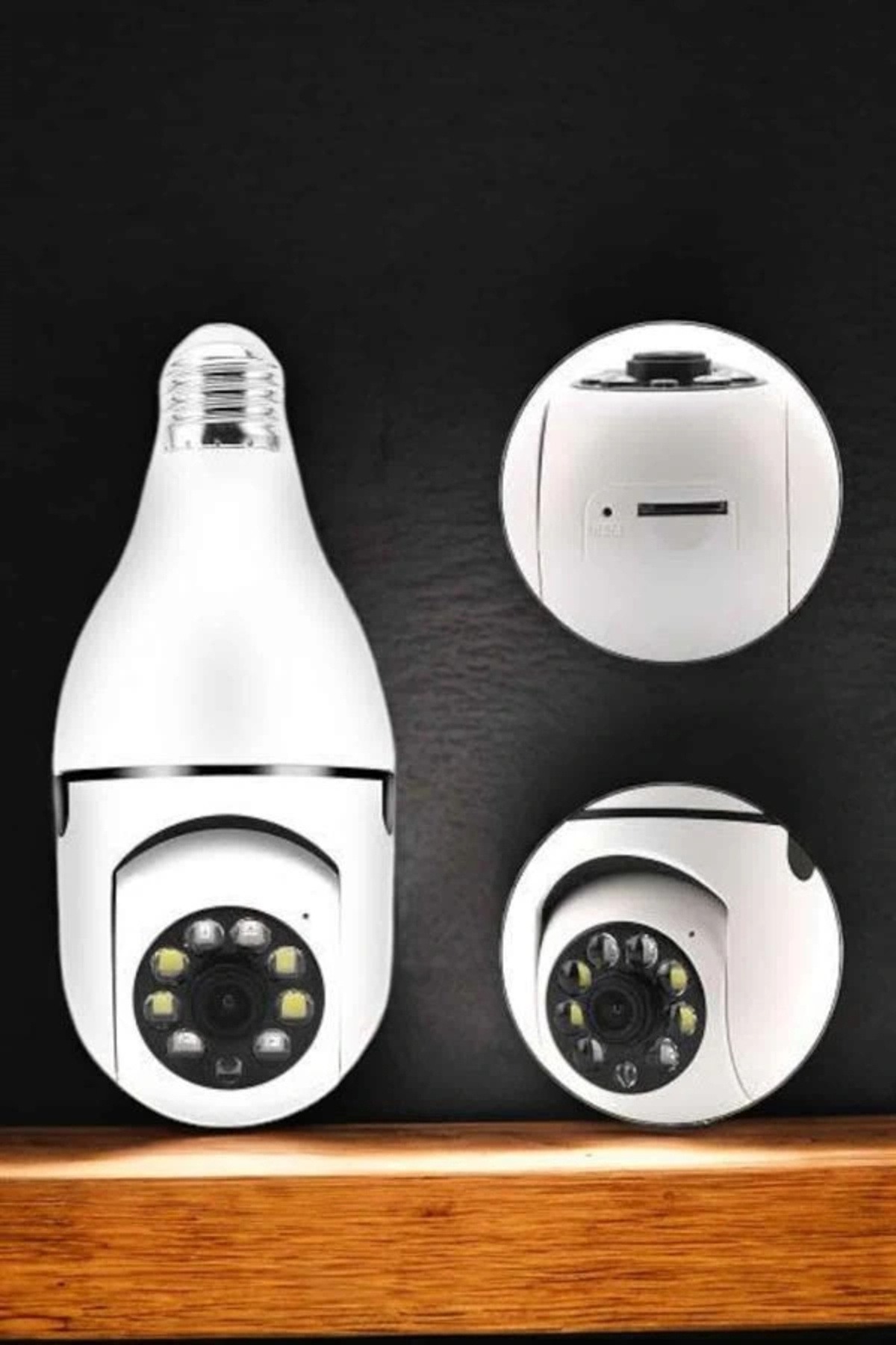 TeknomAVM Ampul Görünümlü Güvenlik Kamerası Duylu Wifi Kamerası Dönebilen