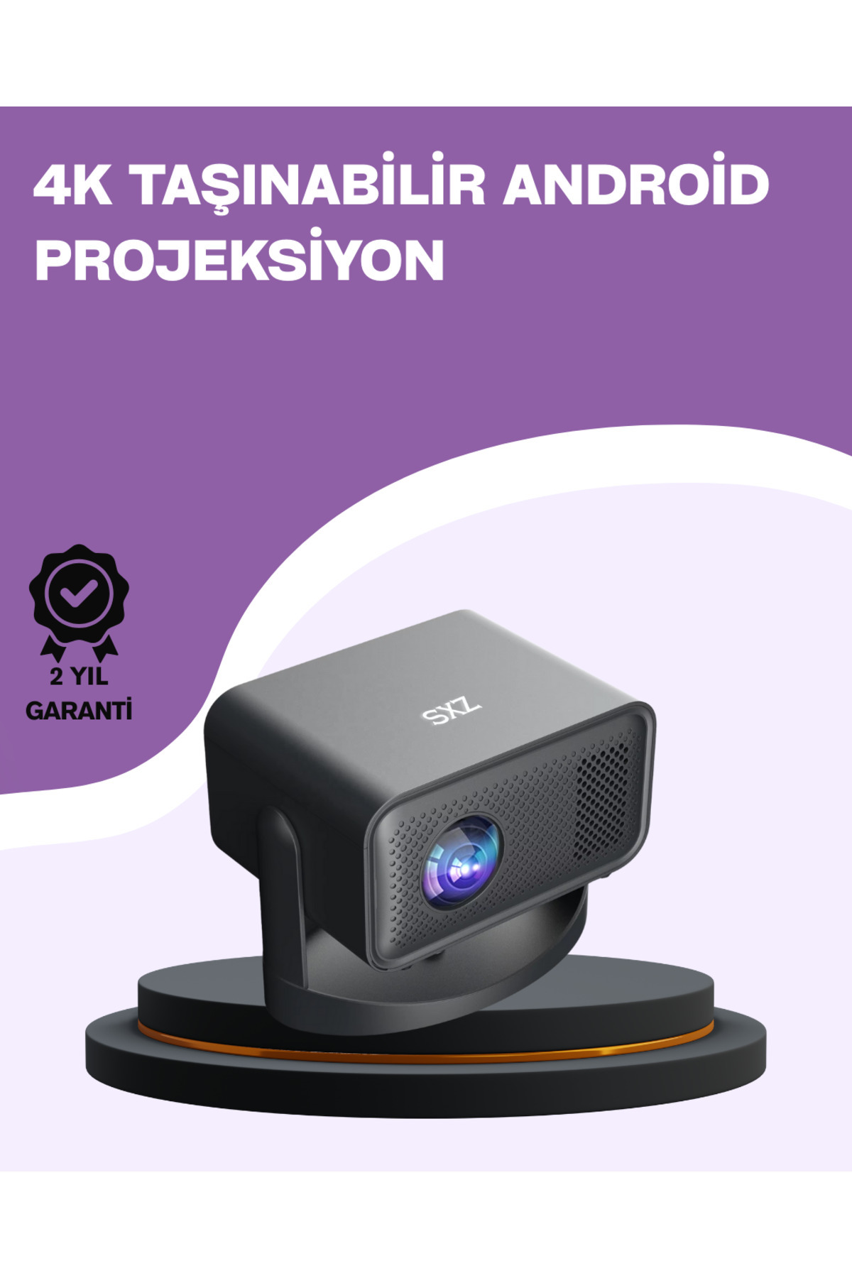 toyigoo Dahili Hoparlörlü ve Uzun Ömürlü LED Lambalı Akıllı Projektör - tygo7098-6063