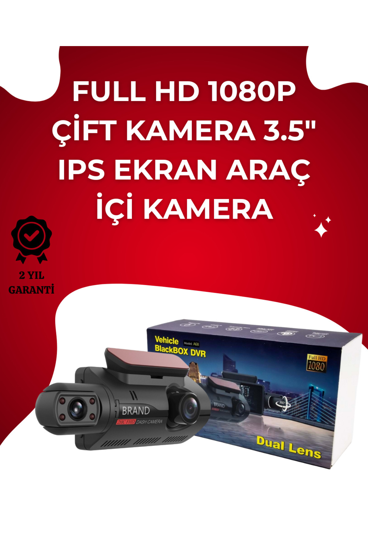 Eldenör Otomatik Kayıtlı Full HD Araç Kamerası – Döngüsel Kayıt ve Hareket Algılama