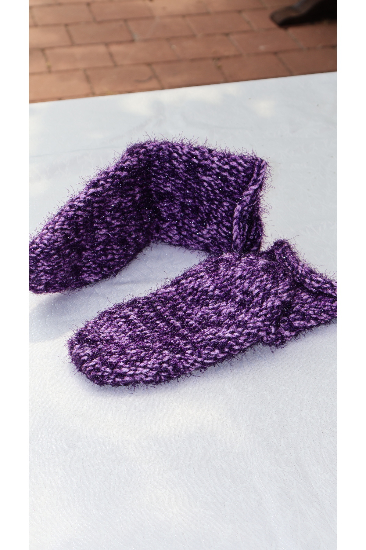 Mersin Alzheimer Derneği Mor renk el Öörgüsü Kırçıllı Parlak Görünümlü Kadın Patik Çorap 36-37 numara