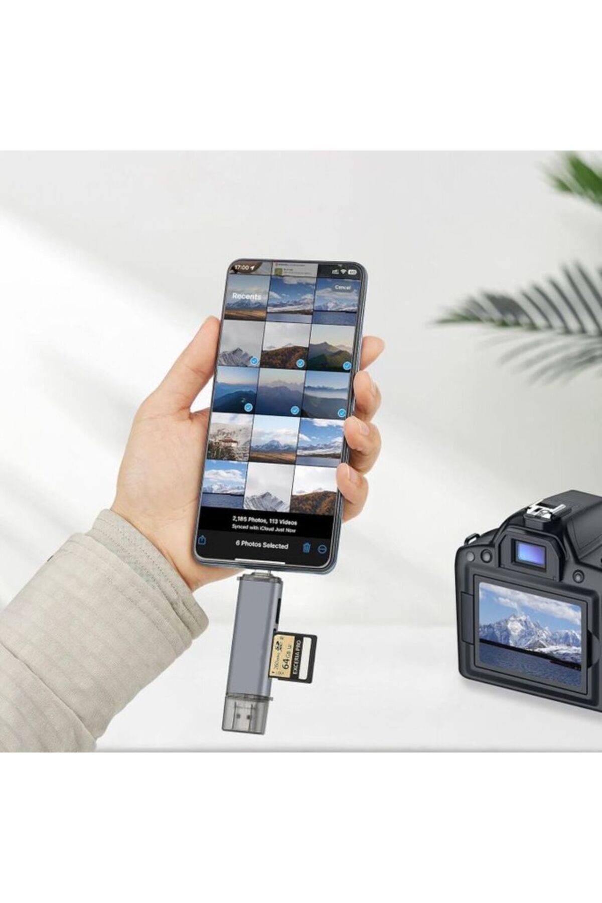 DNR Bilişim Çok Fonksiyonlu Kart Okuyucu TYPE C/ Micro USB 3.0 SD TF Kart 6'sı 1 arada Adaptör Hızlı Aktarım