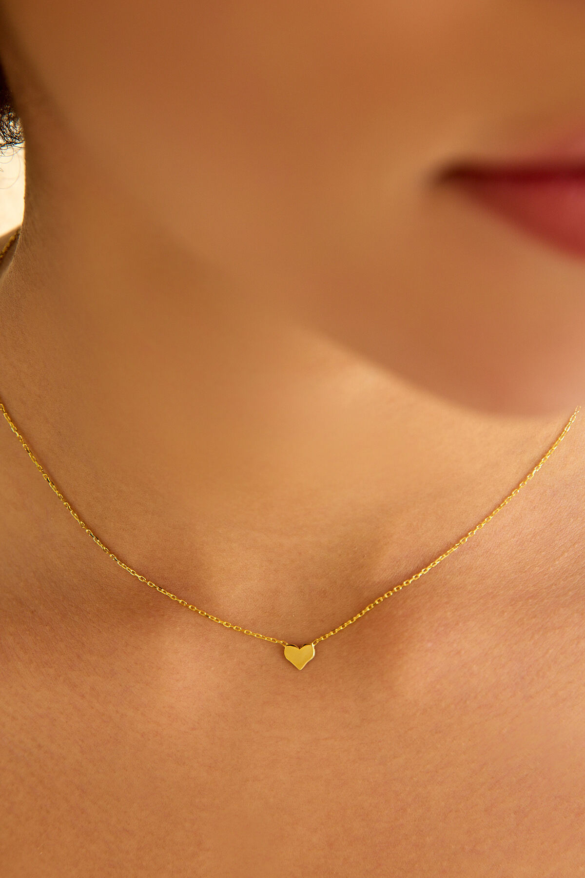 art and crafts jewelry Gümüş Minimal Kalp Kolye görsel 3