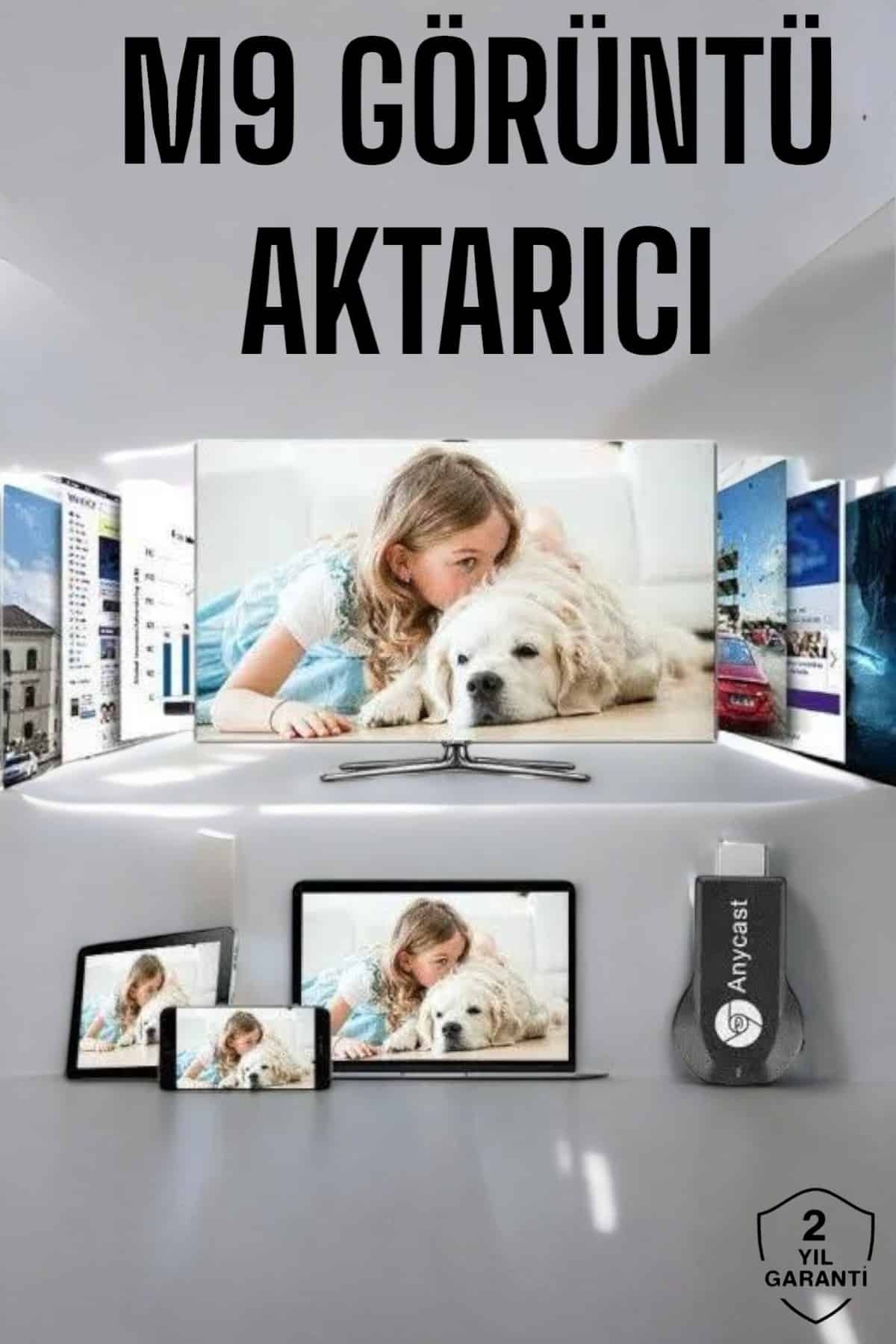GEZBUL STORE M9 Plus Kablosuz Görüntü+Ses Aktarıcı HDMI TV