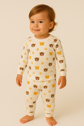 aden kids %100 Pamuk Unisex Çocuk Alt Üst Pijama Takımı | Uzun Kollu, Yumuşak...