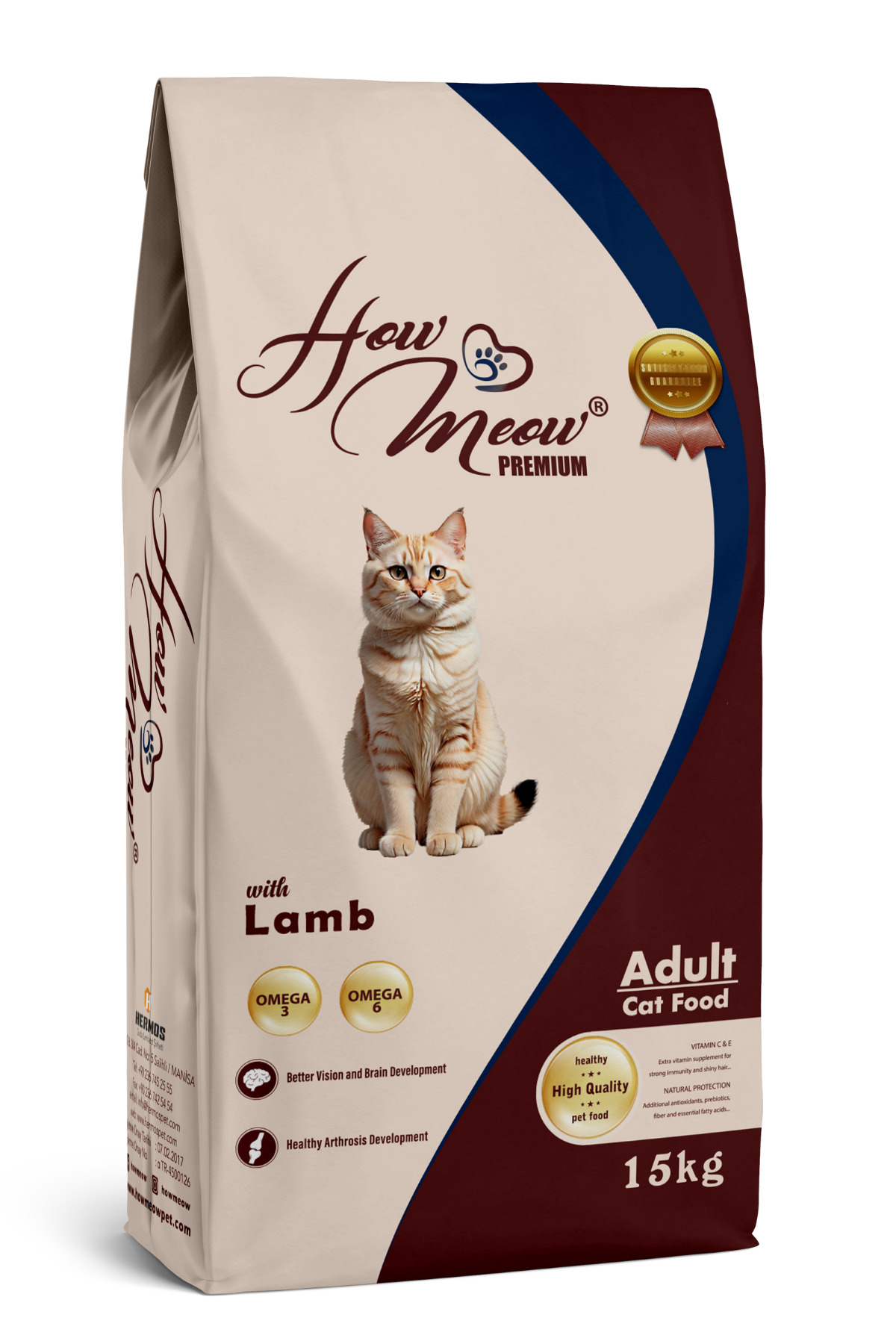 how&meow How Meow Yetişkin Kedi Maması Kuzulu– 15 kg