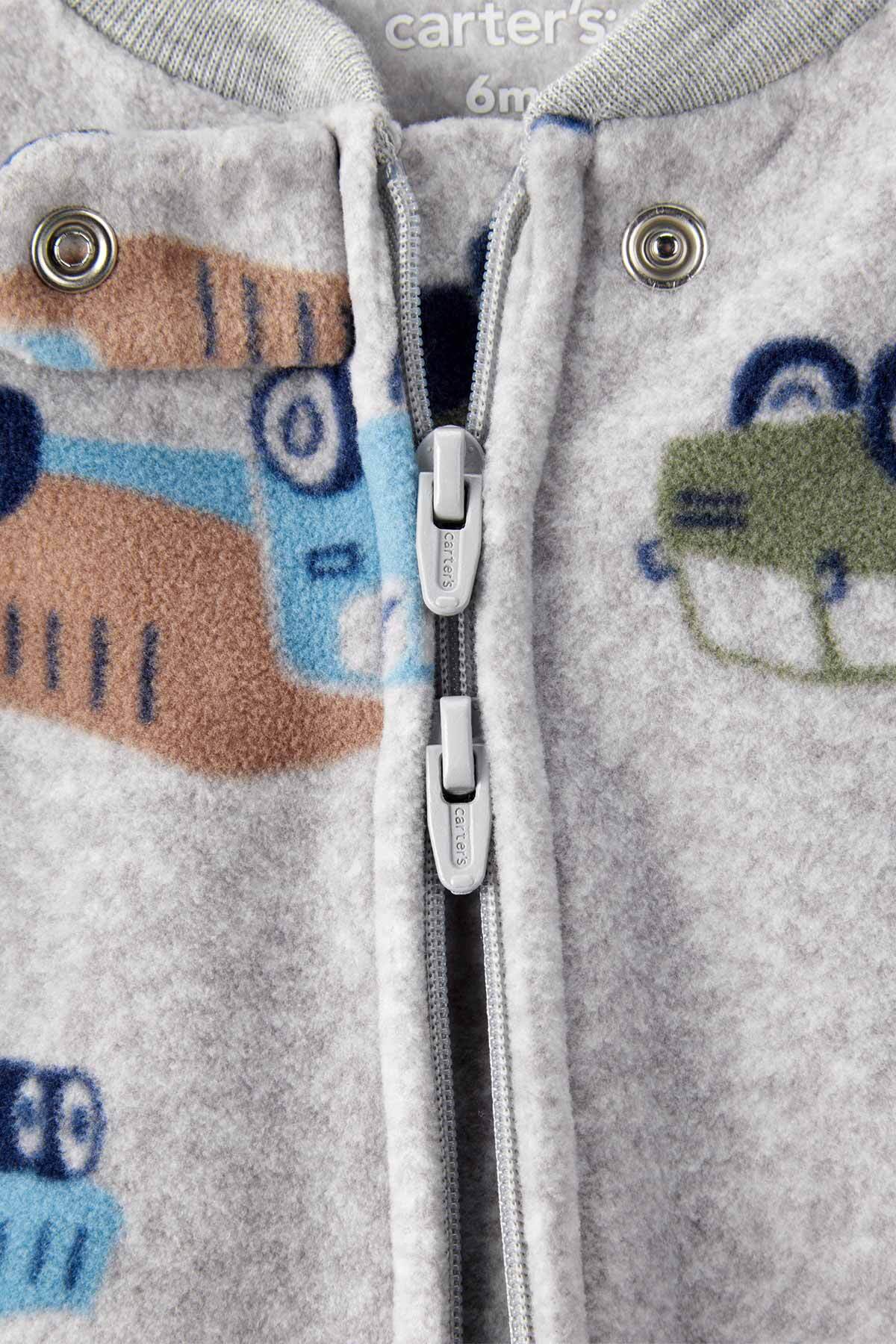 Carter's Erkek Bebek Gri Polar Tulum fotoğrafı 2 (önizleme)