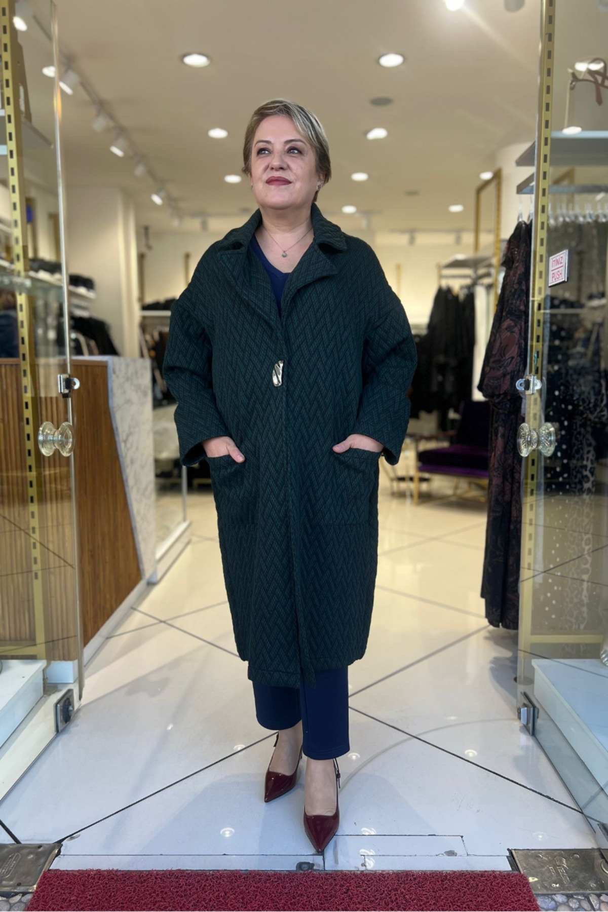 selma Büyük Beden Şık Mont/Kaban