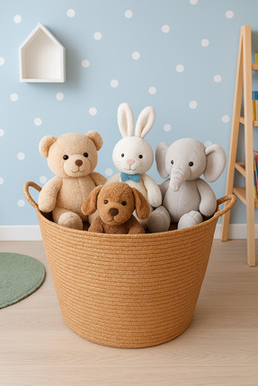 loca sweet home %100 Hasır İpli Sepet, Oyuncak Sepeti, Çamaşır Sepeti, Saksı,...