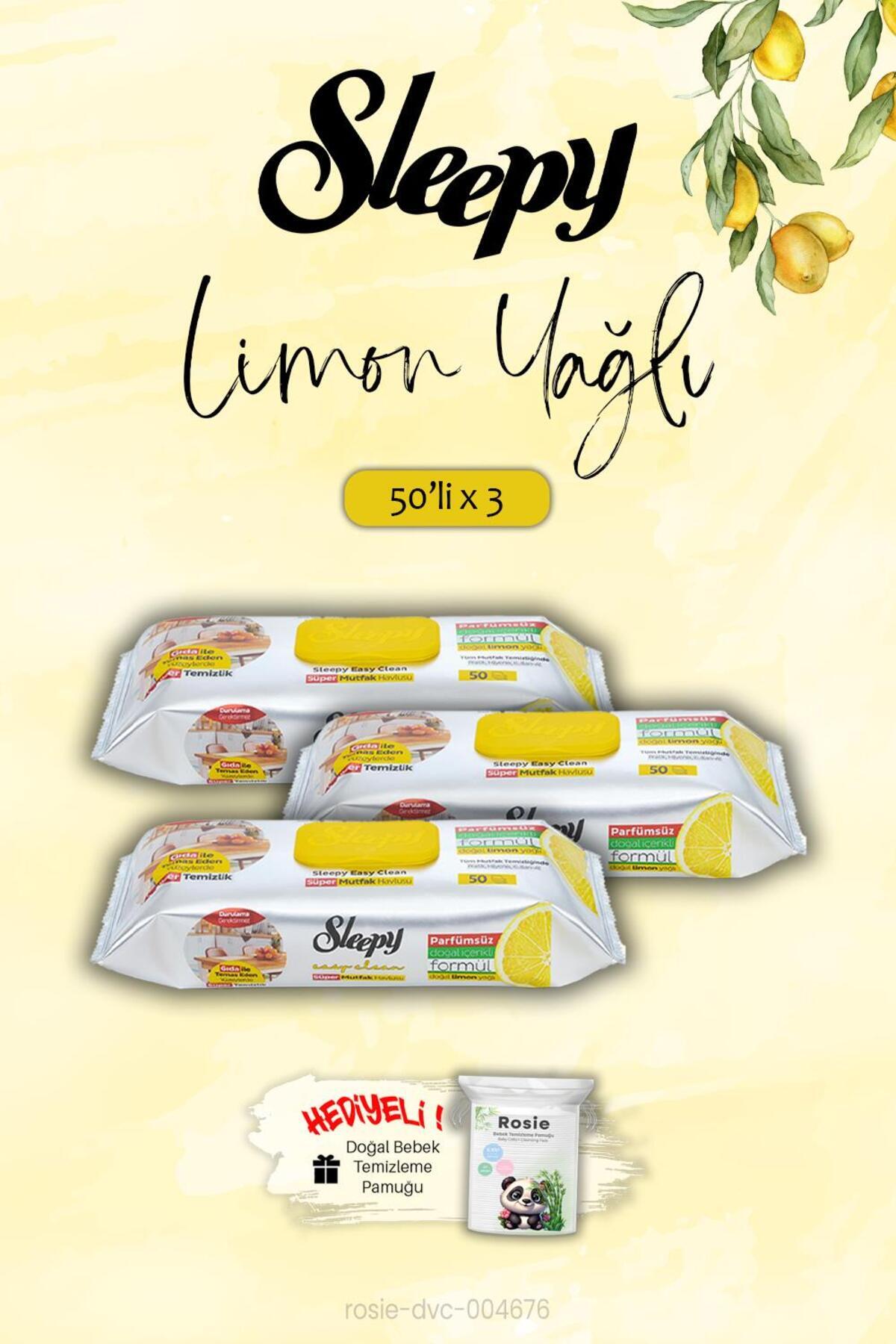3'lü 50 Yaprak Mutfak Havlusu Limon Yağlı, ROSIE Hediye