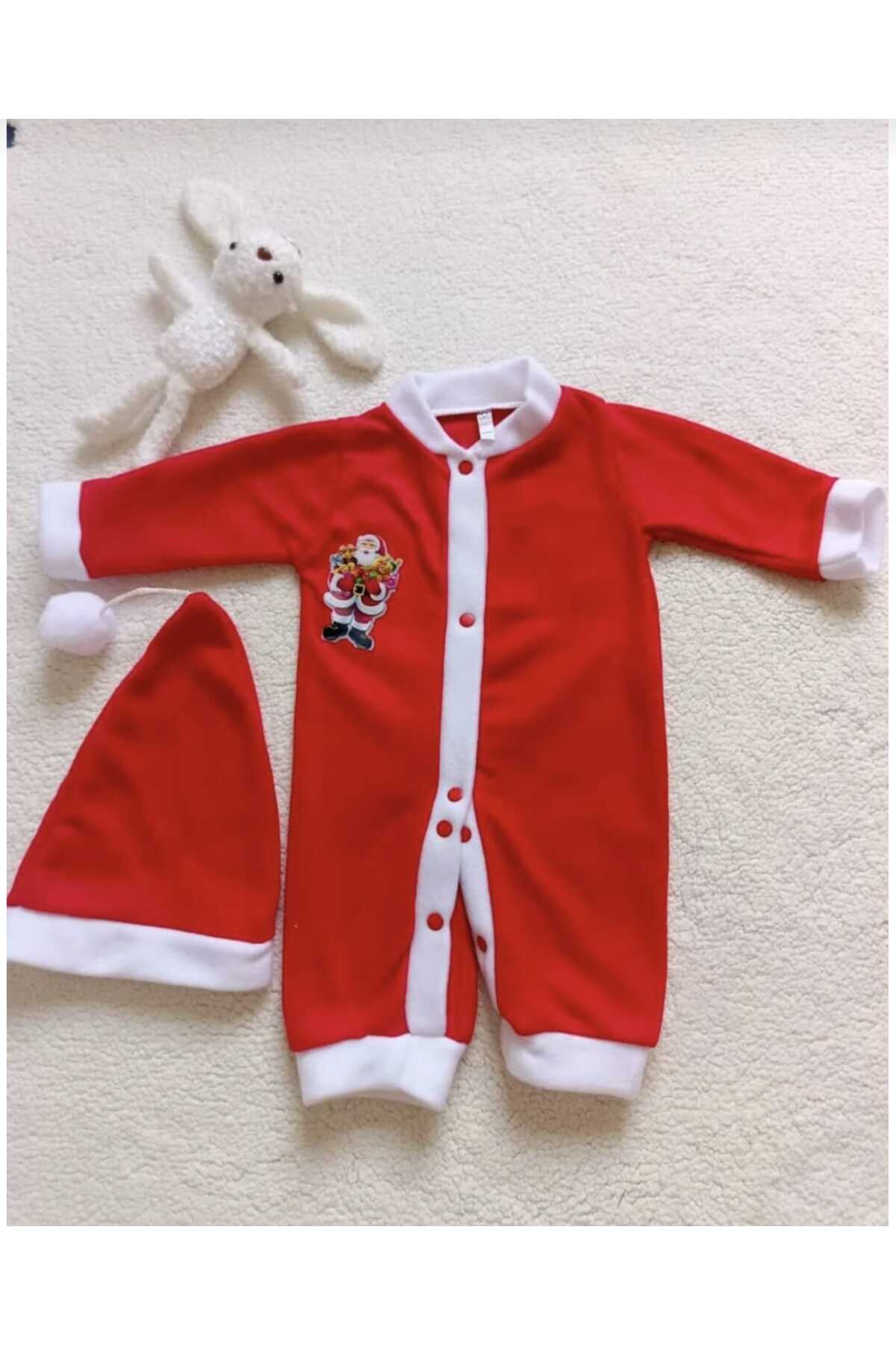 Lider MAGNESİA BEBEK TULUM POLAR NOEL BABA KOSTÜMÜ ŞAPKALI 0-6 AY fotoğrafı 3 (önizleme)