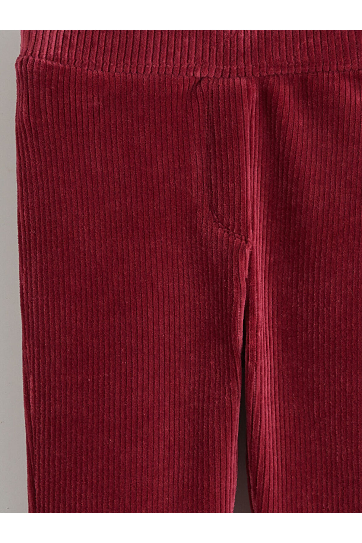 LC Waikiki Bordo Beli Lastikli Basic Kız Çocuk Kadife Tayt fotoğrafı 3 (önizleme)