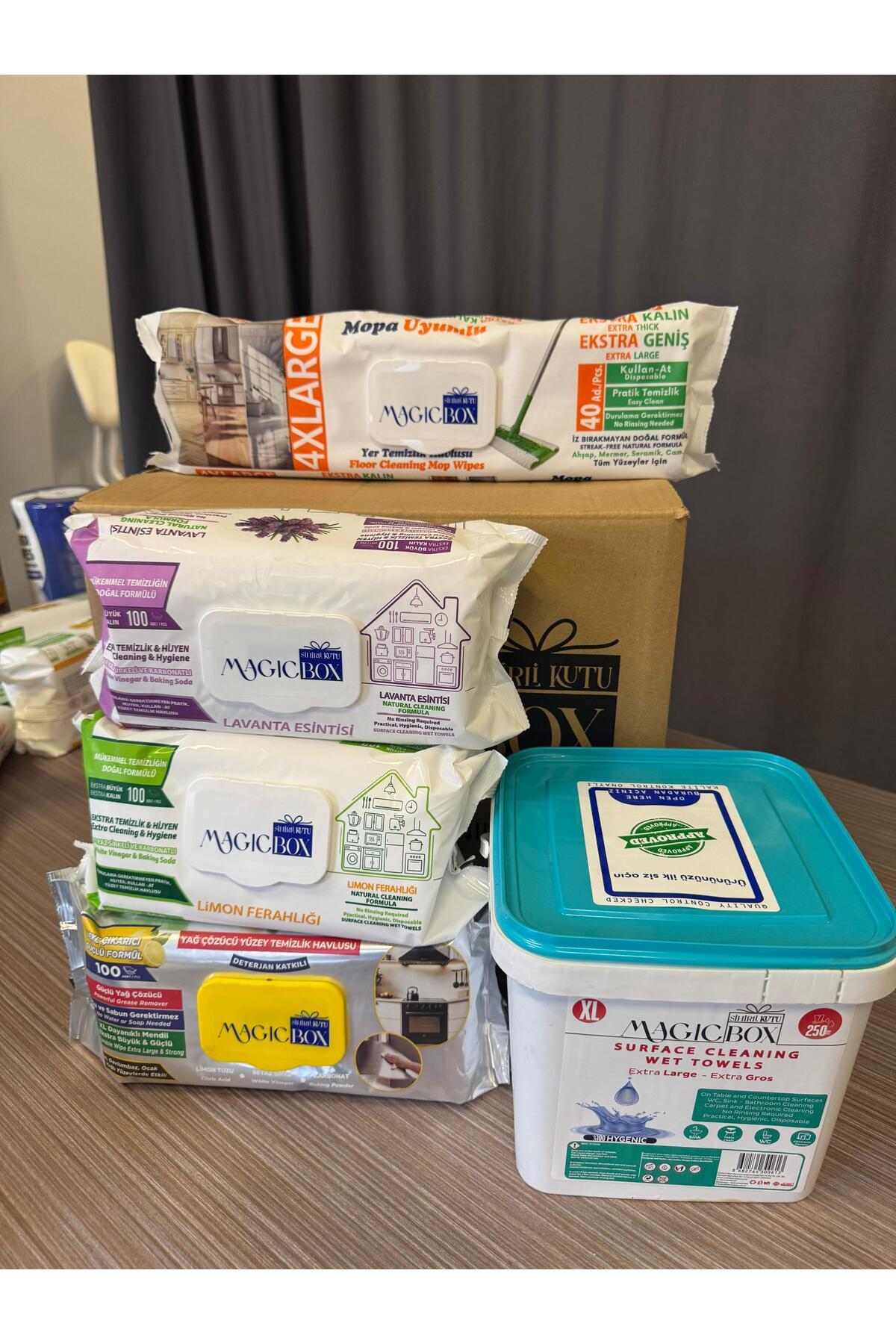 Magic Box MagicBox 5’li Profesyonel Temizlik Seti – XL, Limon, Lavanta, Yağ Çözücü & Mop Uyumlu