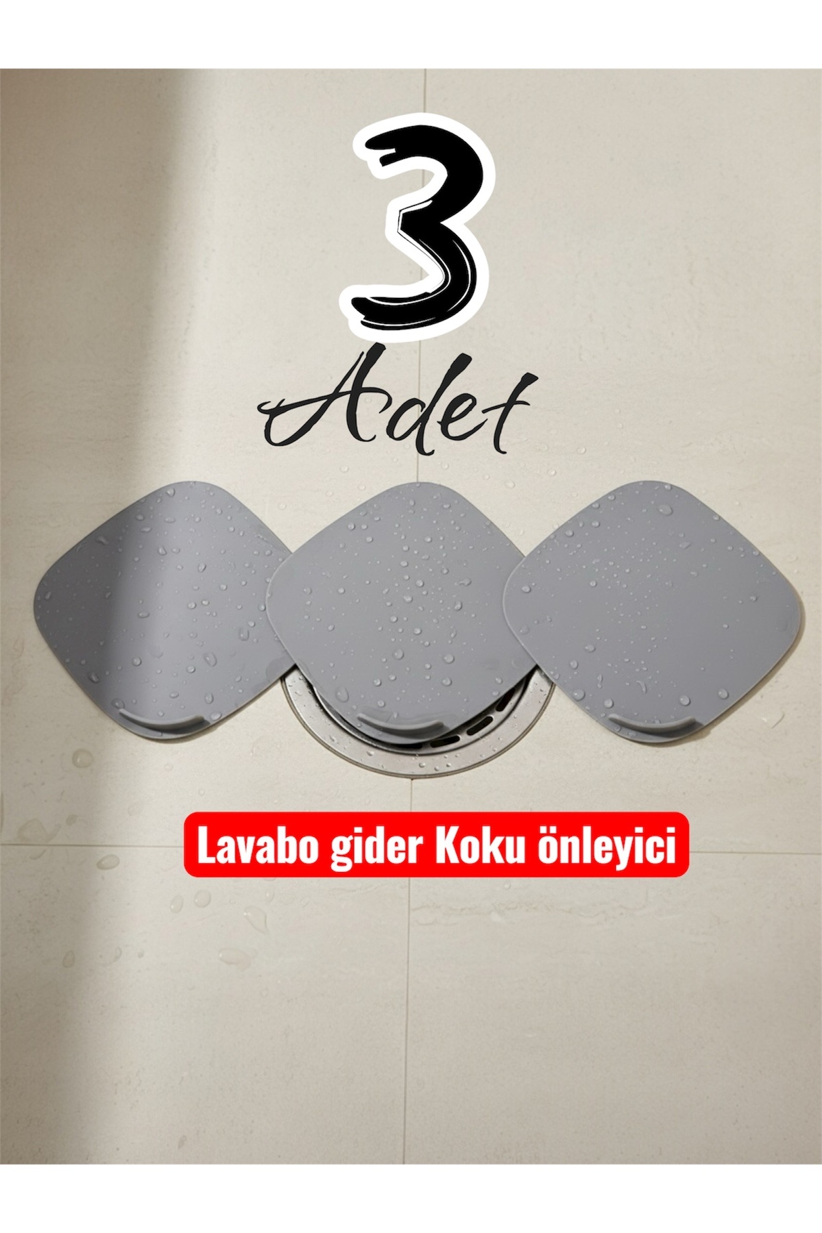 Dem Home 3 ADET Kötü Koku Önleyici Silikon Mat Banyo Mutfak Lavabo Balkon Gider Tıpası Kapağı Böcek Önleyici