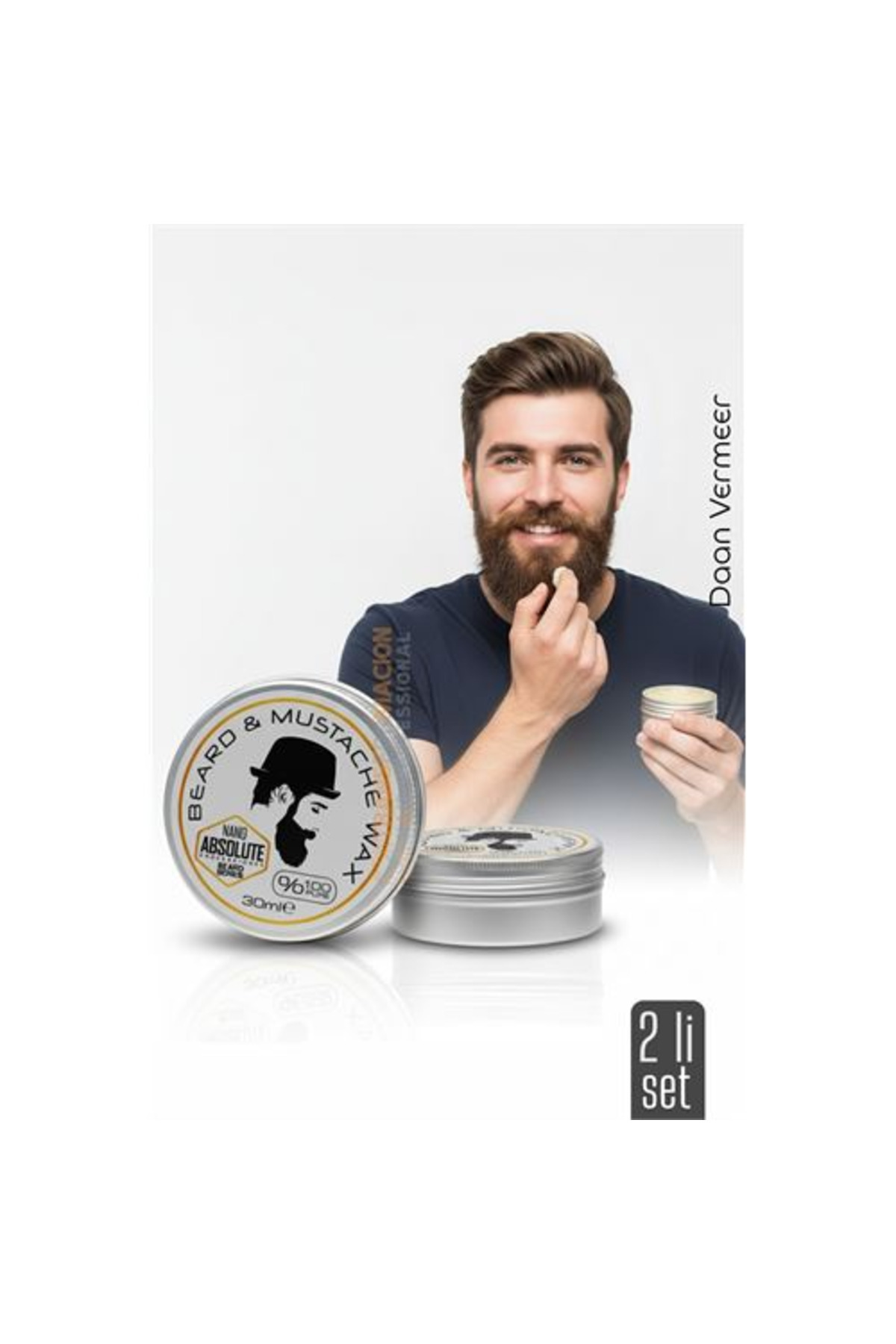 mudikonsept 2 li Nano Bıyık Sabitleyici Wax - %100 Doğal Şekillendirici ve Besleyici Balm