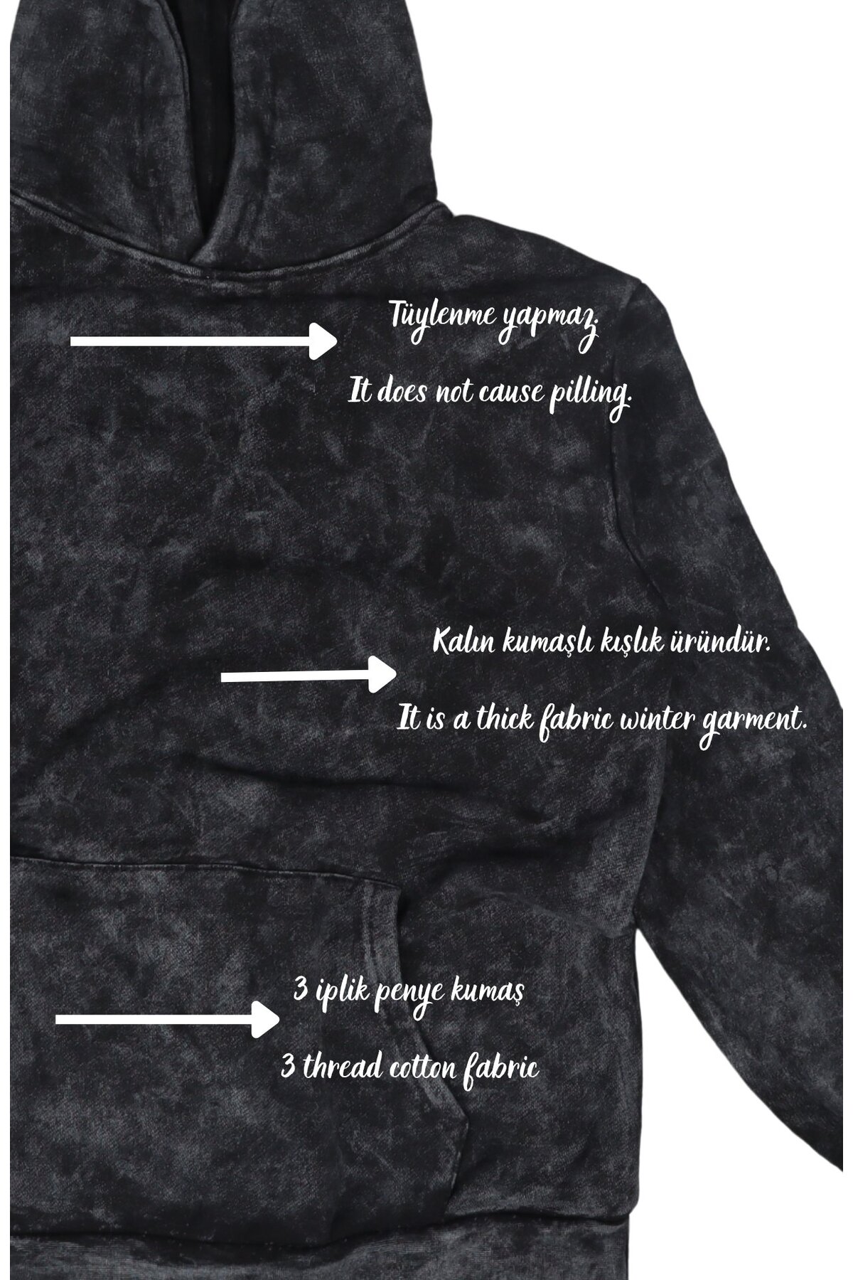 Fuddy Moda Unisex Lady Gaga Sırt Baskılı Kapüşonlu Yıkamalı