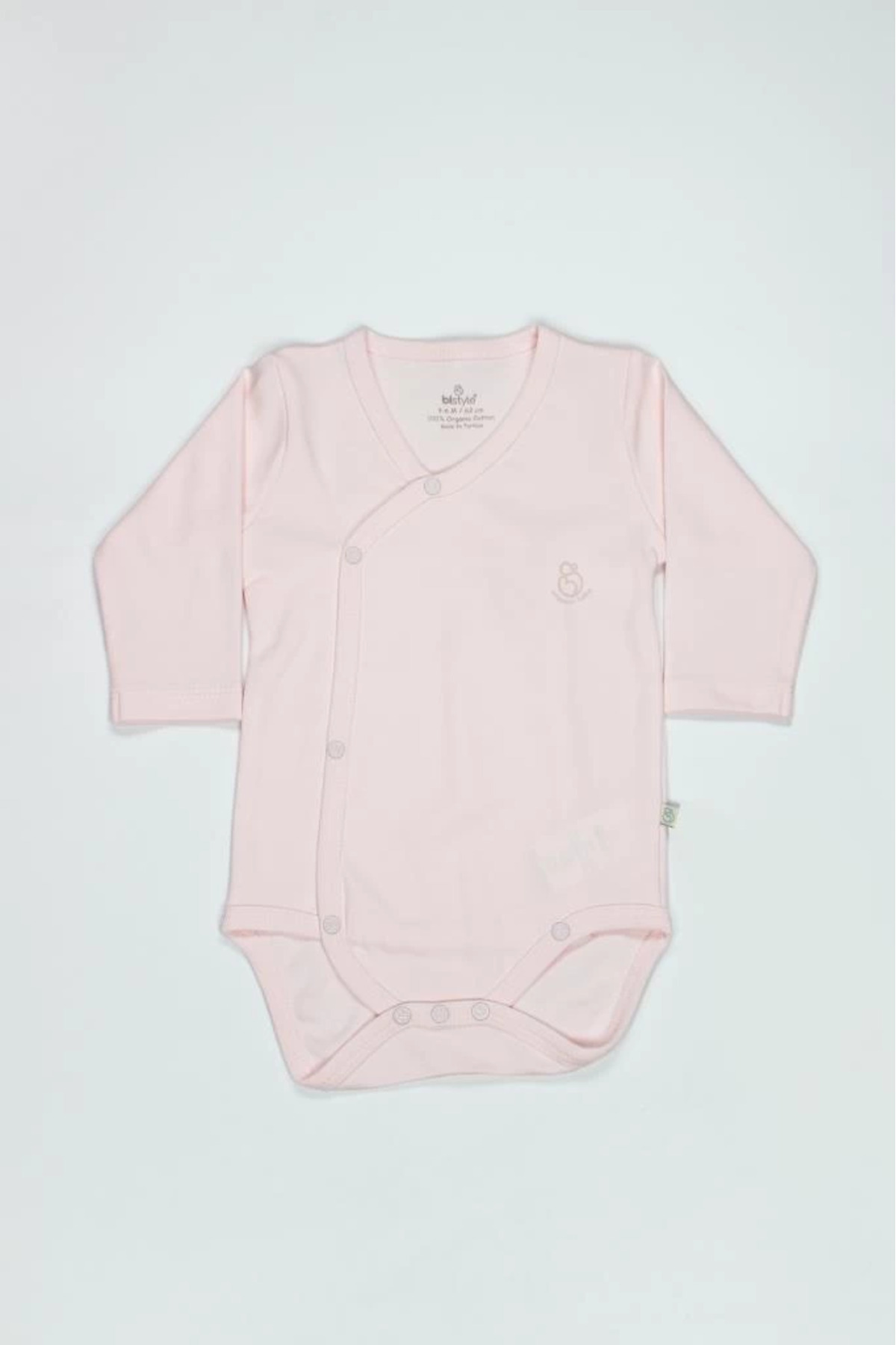 Gny BFS Organik Natural Basic Style Kruvaze Uzun Kol Body BS17102 Pembe