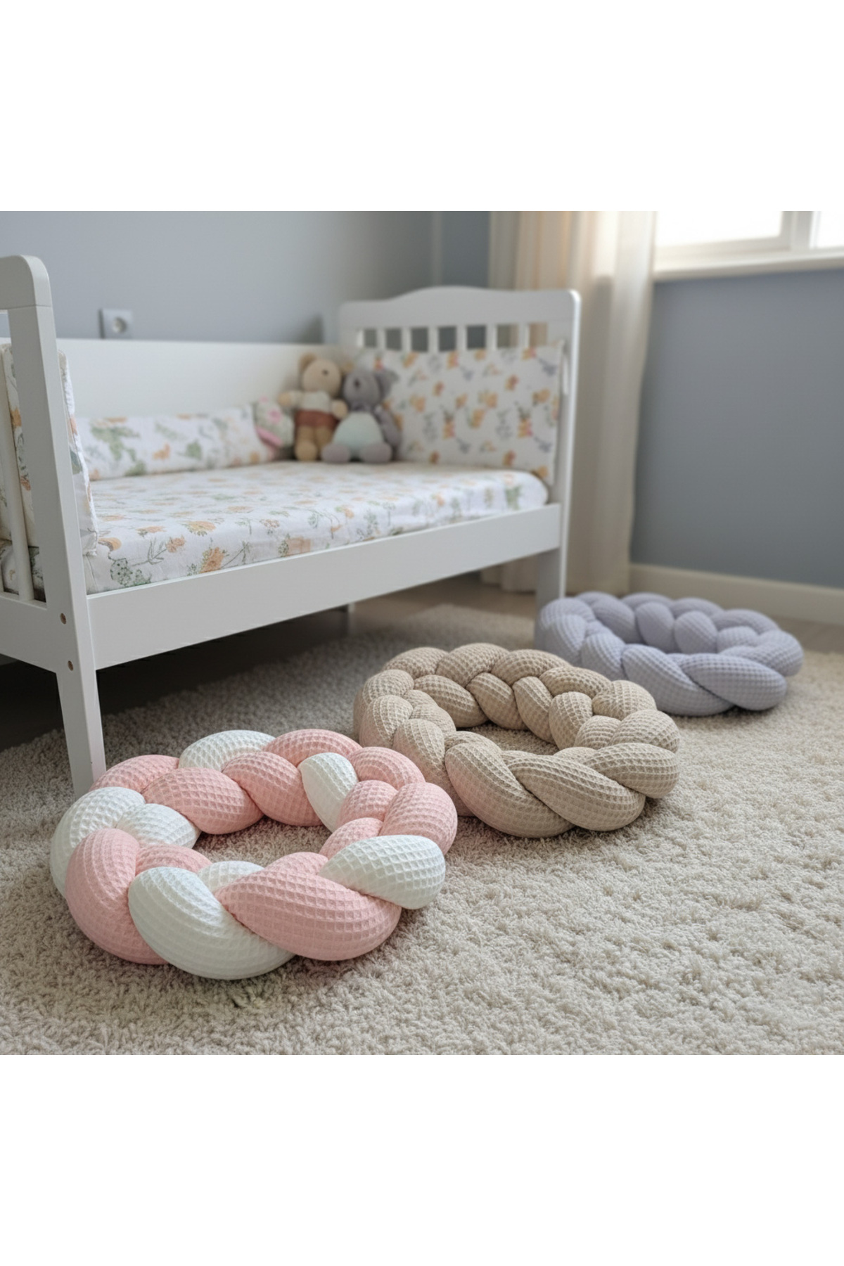 Baby Étoile Beşikler İçin Örgü Kenar Koruma - Petek Pike Kumaş fotoğrafı 6 (önizleme)