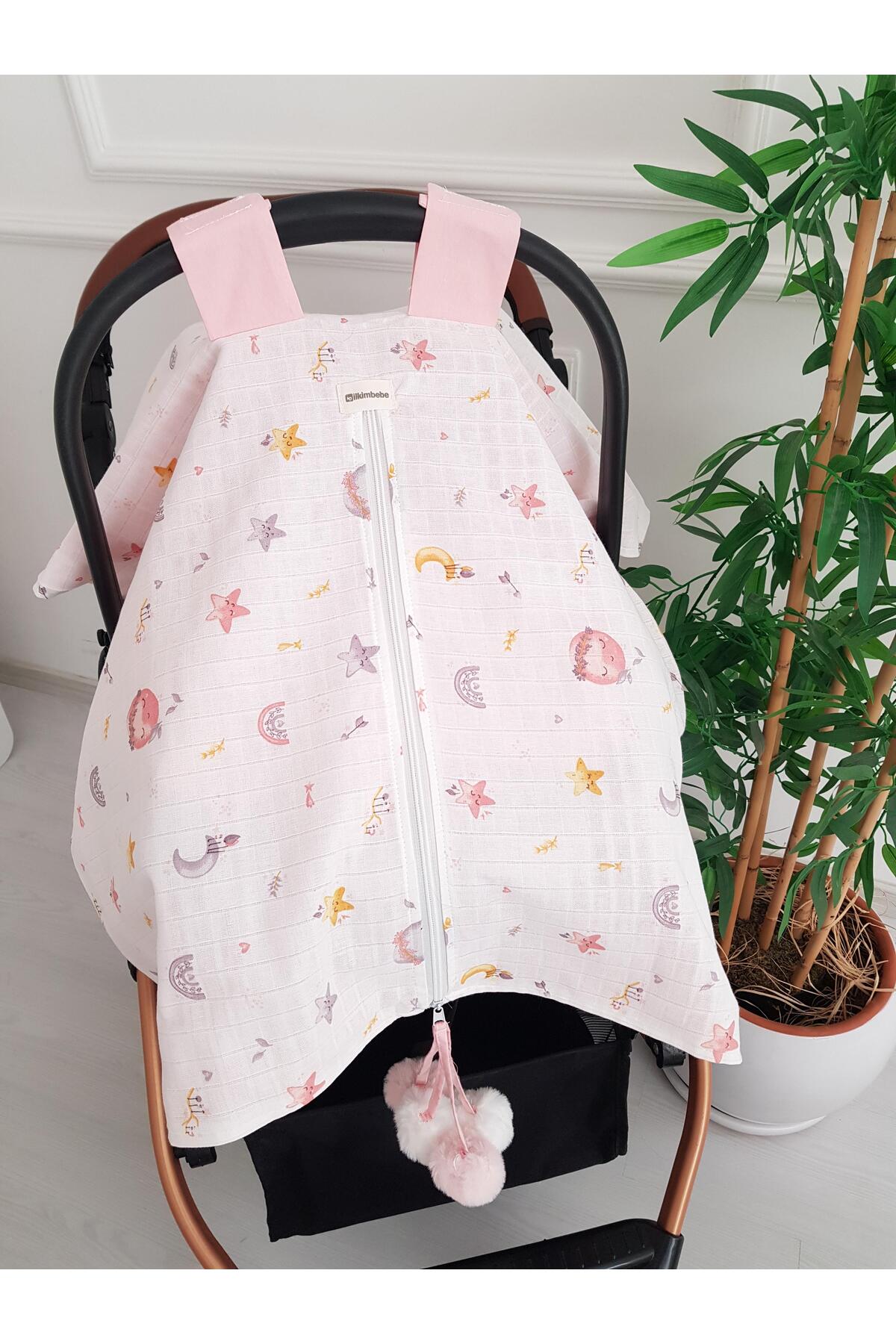 ib ilkimbebe Dolanay Büyük Ponponlu Puset Örtürü ve Minderi fotoğrafı 4 (önizleme)