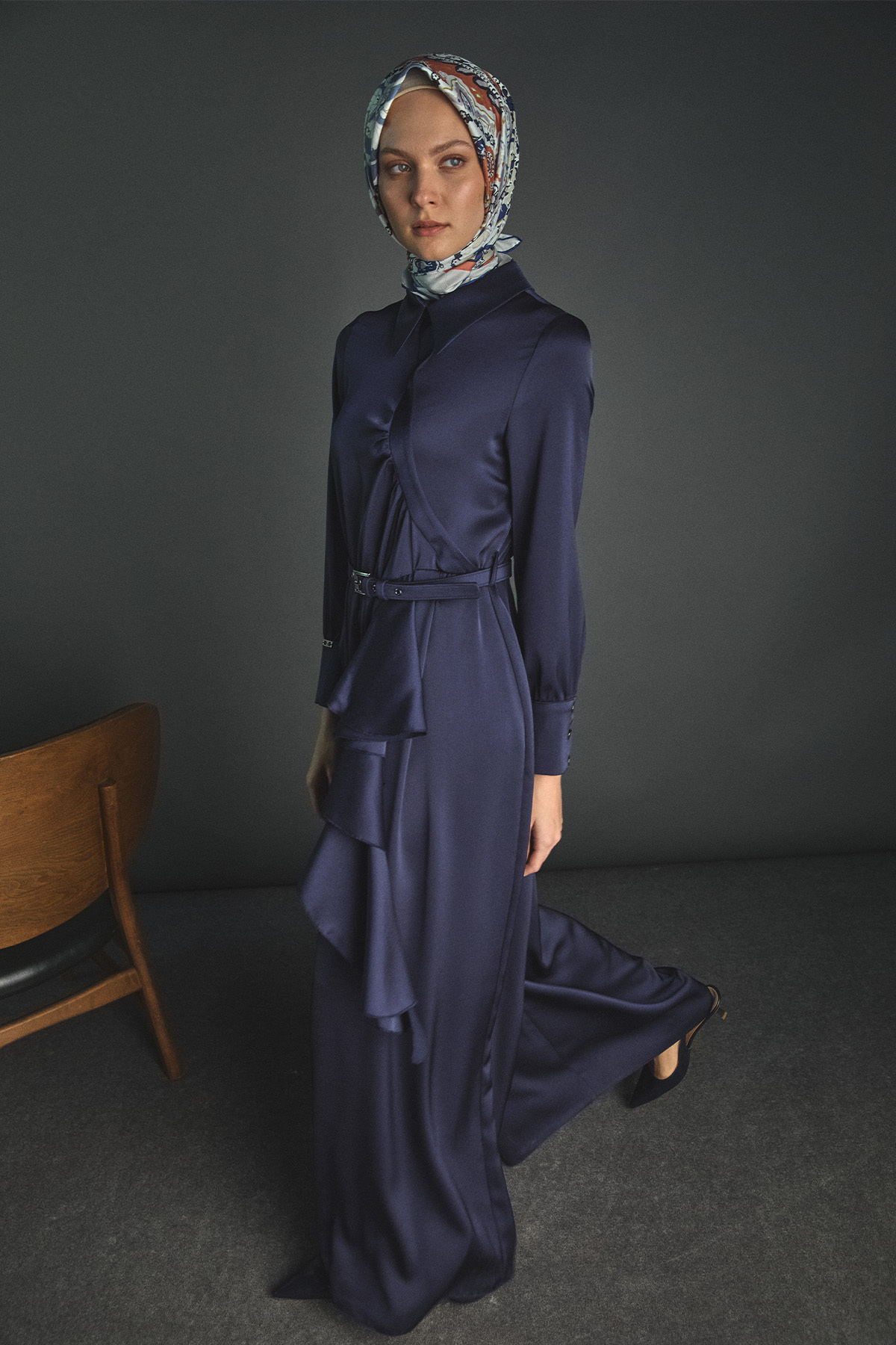 Setrms Volanlı Saten Tunik