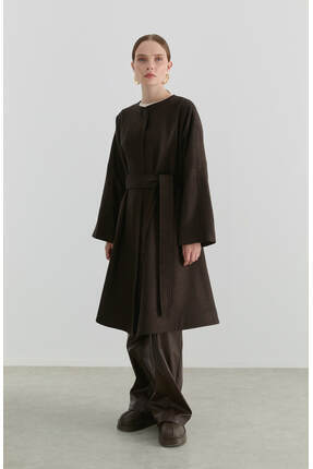 Fatma Atasoy Pelerin Balıksırtı Acı Kahve Kaban