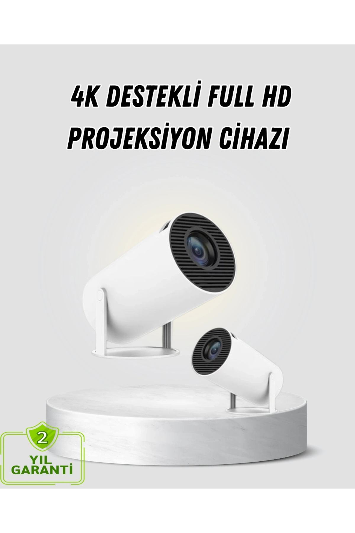 BYDNZ SHOP Full HD 4K Destekli Akıllı Projeksiyon – 130 inç Ekran, Uzun Ömürlü Ampul ve Çoklu Giriş