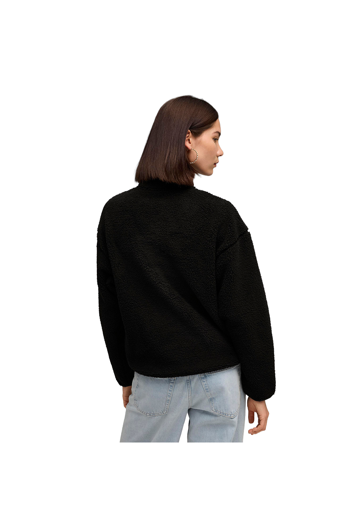 Puma Ess Elevated Half-Zip Crew Kadın Siyah Günlük Stil Sweatshirt 68811101 görsel 2