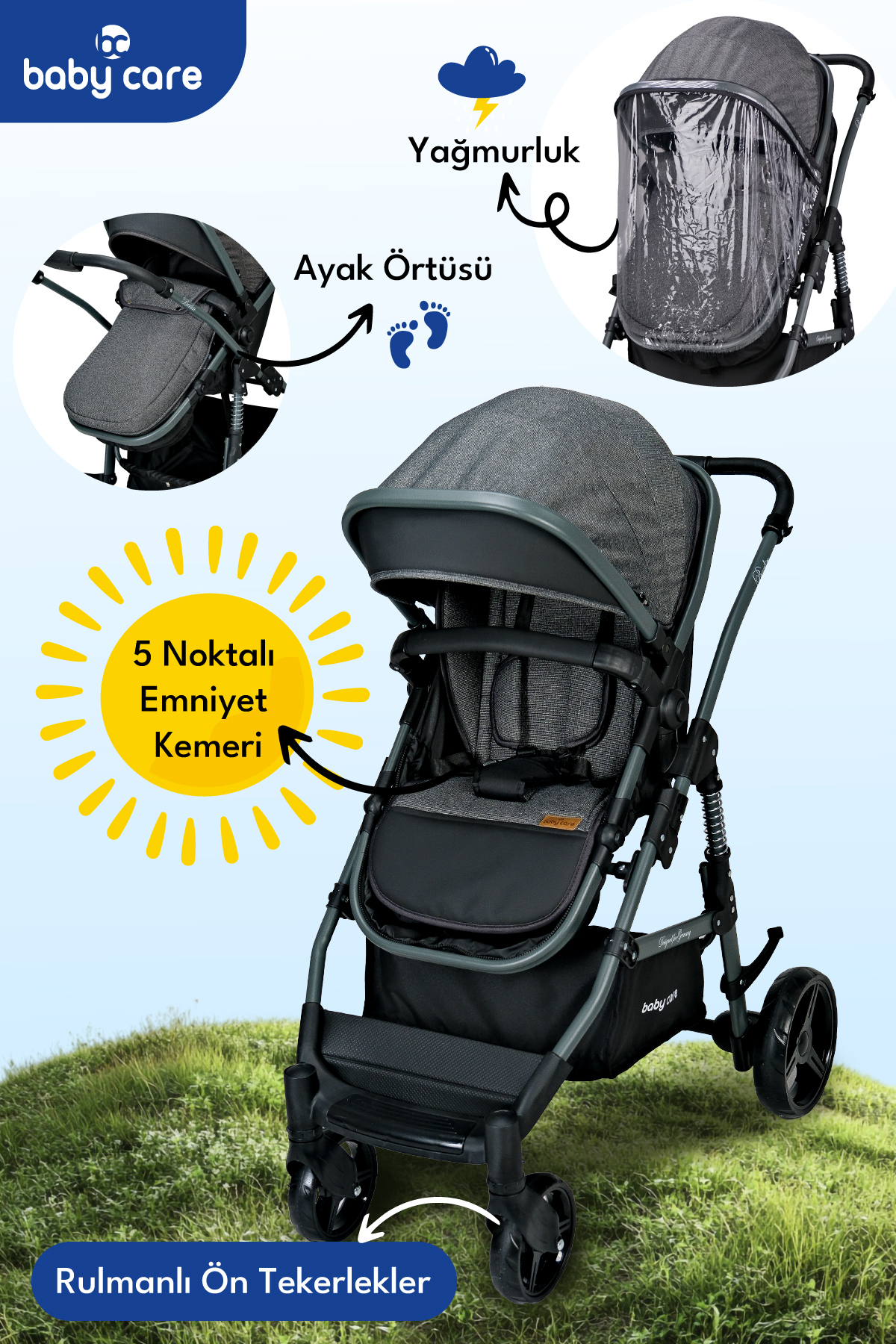 Bc Babycare BABYCARE BERLİN OTO KOLTUKLU PORTBEBELİ SEYAHAT SİSTEM BEBEK ARABASI fotoğrafı 2 (önizleme)