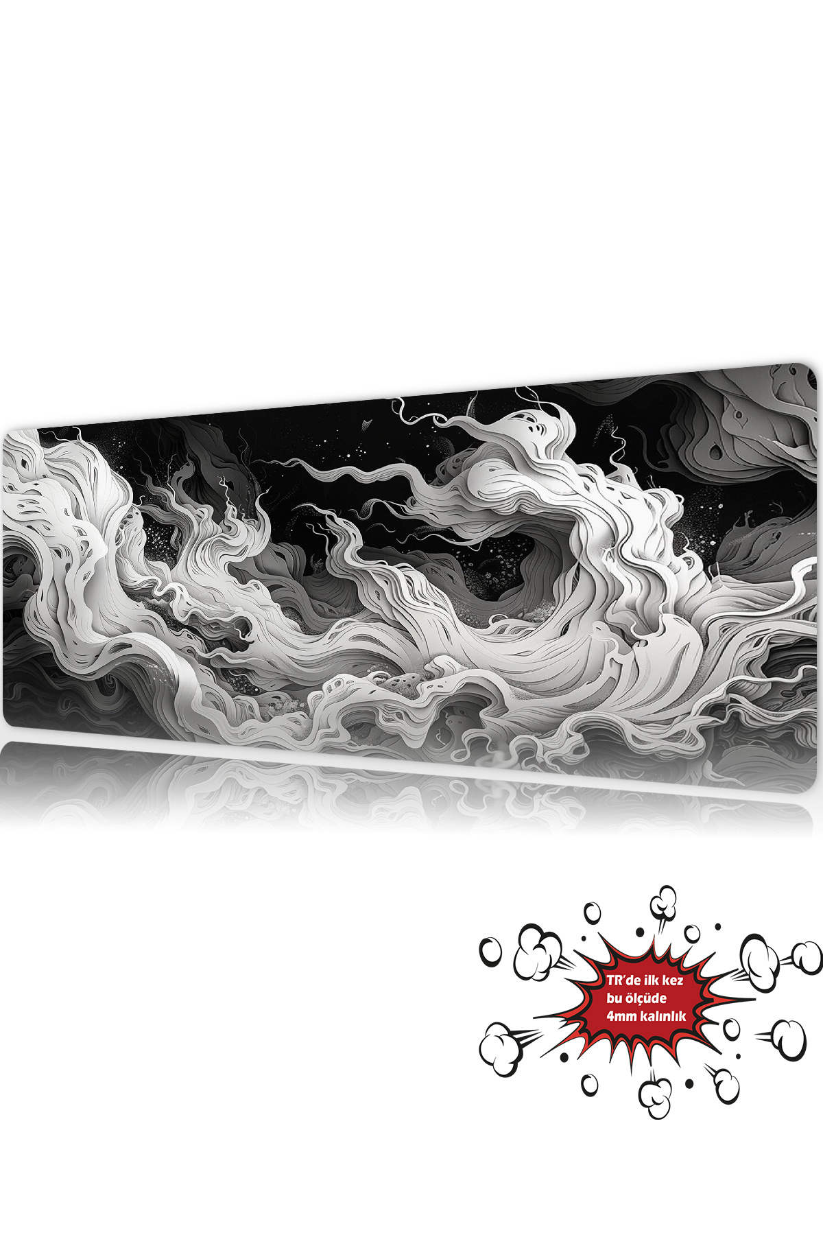 Ethereal Smoke 90x40 4MM Thickness Premium Gaming player mousepad, Anti Slip XXL mouse pad