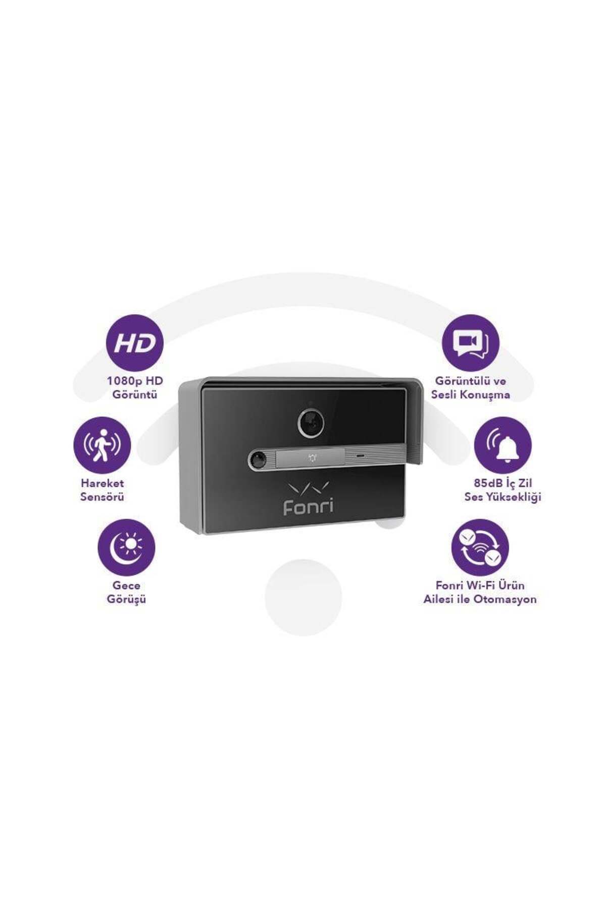 Hızlı Stok FONRİ WF3-EL3-0502-02 WIFI KABLOSUZ AKILLI KAPI ZİLİ