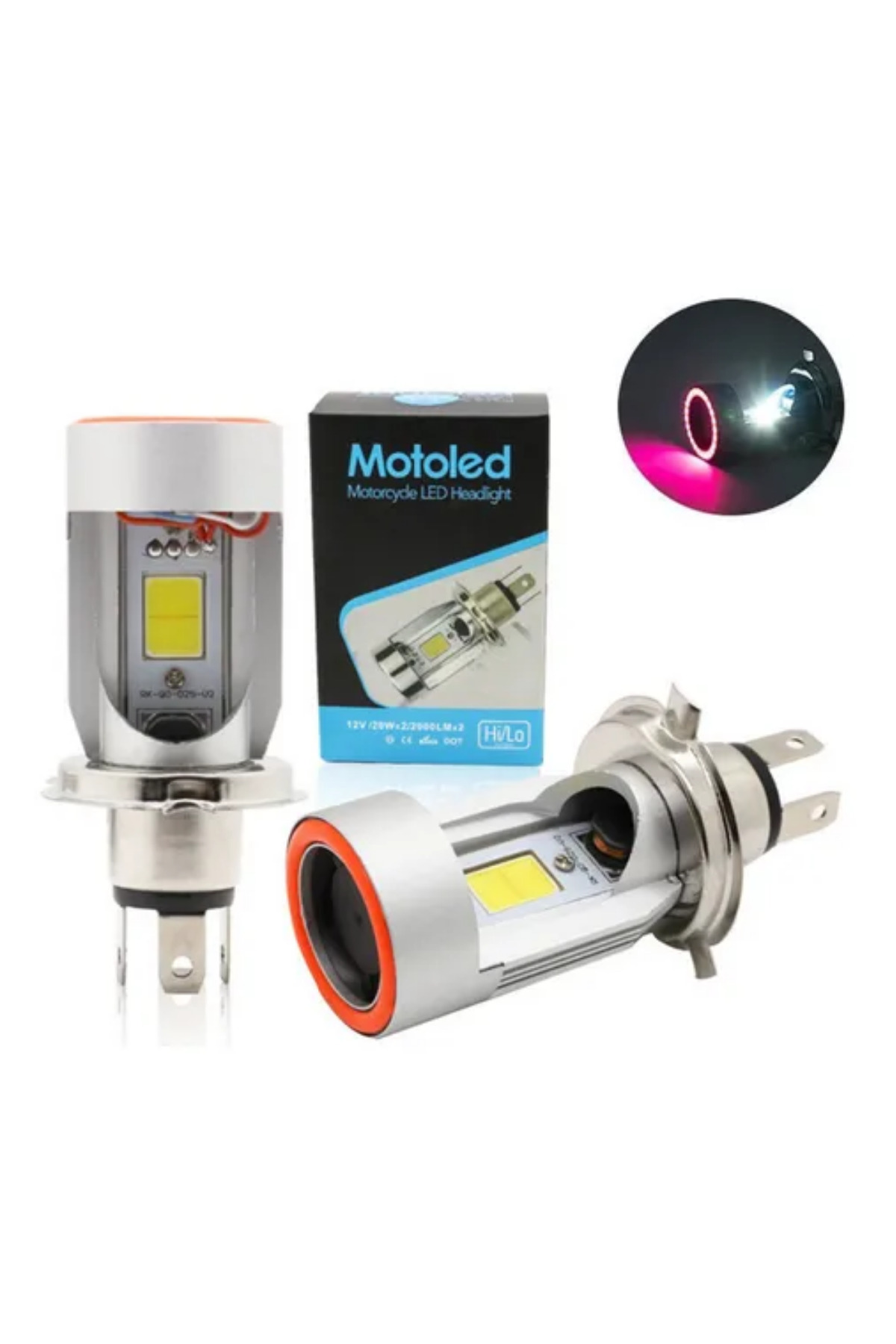 OEM Far Ampülü Kırmızı Angelli Beyaz H4