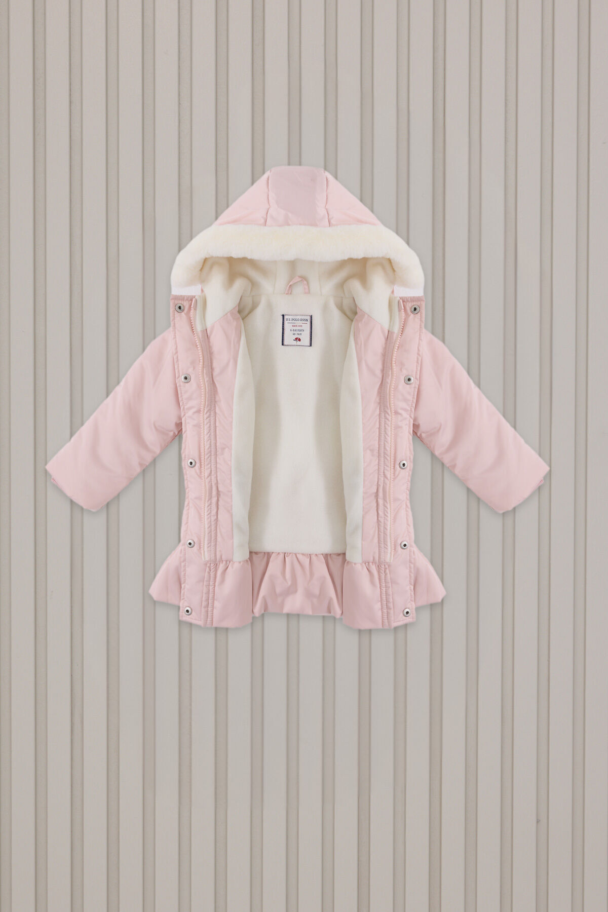 U.S. Polo Assn. Kız Bebek Pembe Bebek Mont fotoğrafı 2 (önizleme)