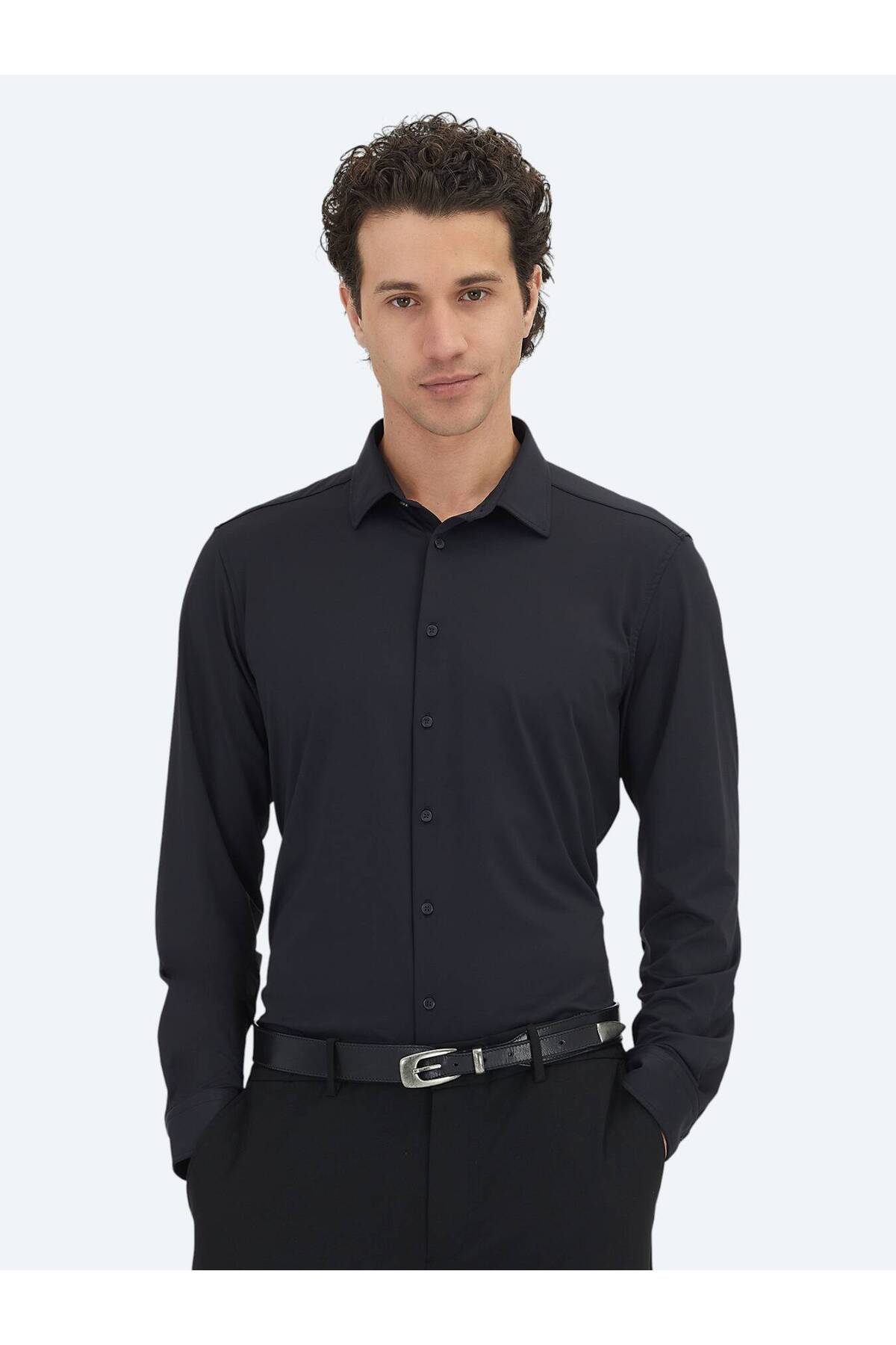 پیراهن غیررسمی ساده مشکی Kip