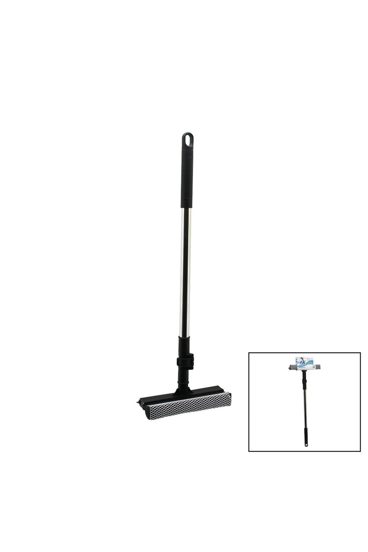 shopwave 2İN1 BAŞLI=ÇEKPAS - FİLE KAPLI SÜNGER ÇOK AMAÇLI YÜZEY TEMİZLİK MOP - CAMSİL KİLİTLİ UZAYAN METAL SA