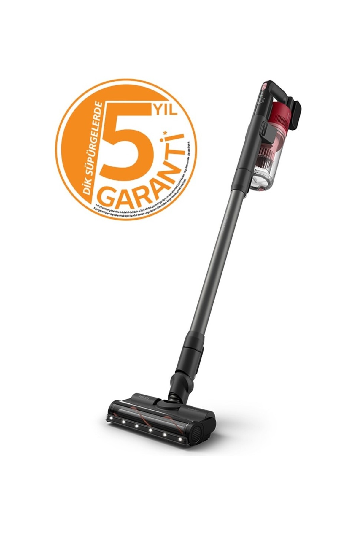 Philips PowerCyclone 11 Kırmızı Sarjlı Kablosuz Dikey Süpürge 25.2 Volt Led Başlıklı