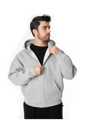 TİMSHEL GRİMELANJ FERMUARLI KAPŞONLU SWEATSHİRT