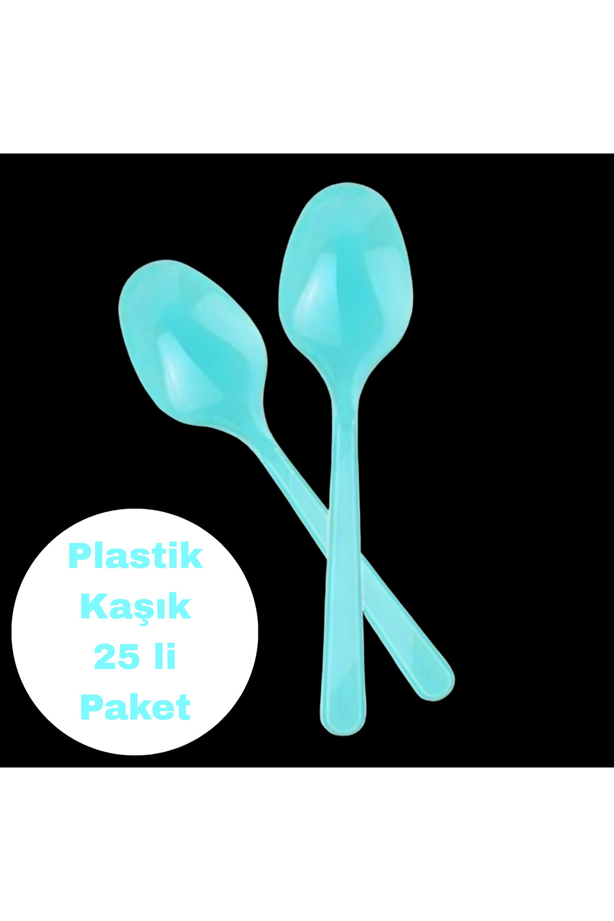 BatıDoğu Açık Mavi Renkli Plastik Kaşık 25 li Paket