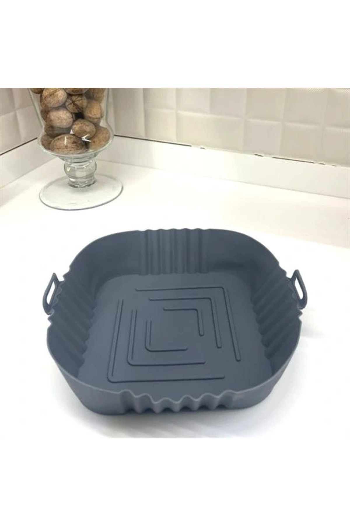 shopwave Renkli Isıya Dayanıklı Yıkanılabilir Silikon Fırın Airfryer Kare Model Pişirme Matı 20 cm (5047)