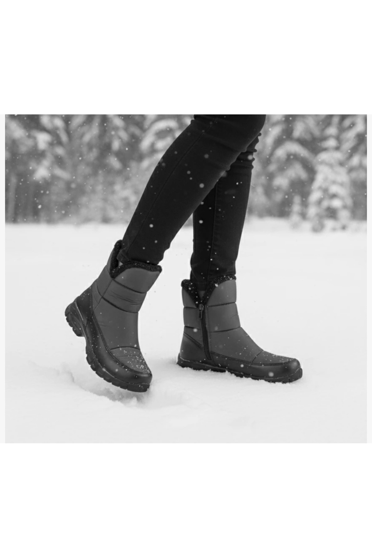 Ozzo Woman Kadın paraşüt kumaş su geçirmez kar yağmur botu